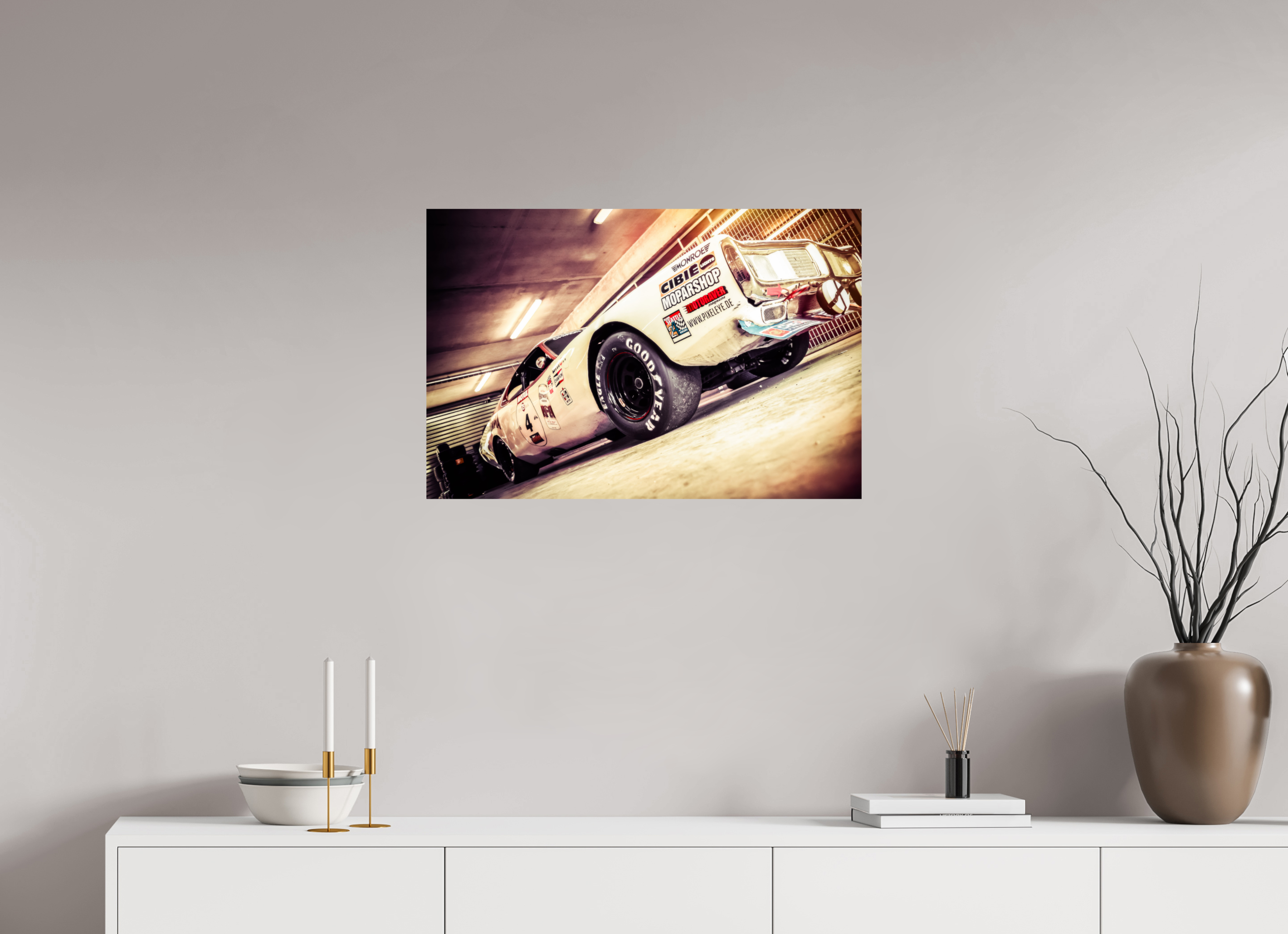 75 x 50 cm, Photo Print On Fuji Crystal DP II Le Mans 24 Heures du Mans Racing - Dodge Charger II