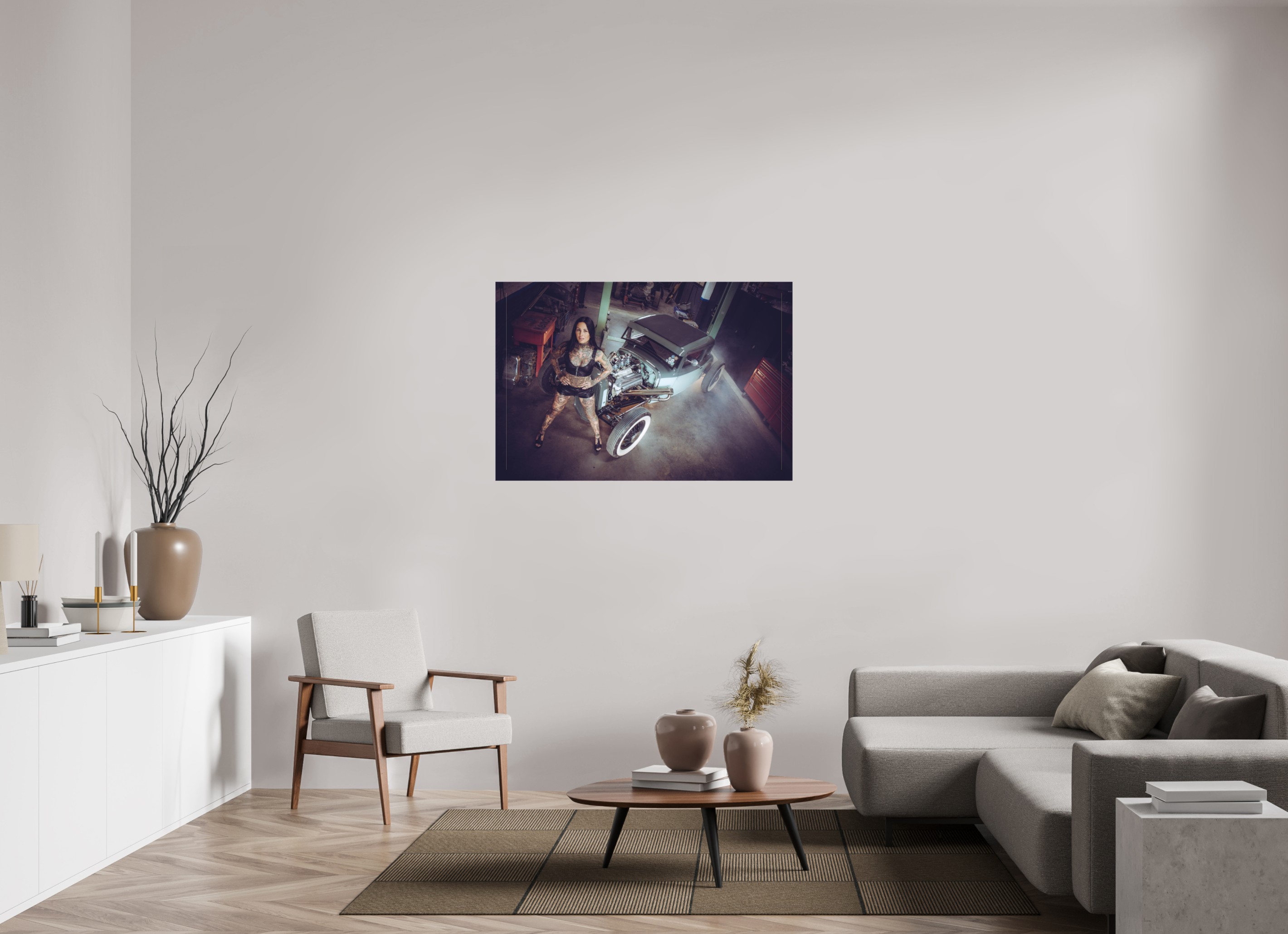 120 x 80 cm, Leinwand matt Femke Fatale Green Hot Rod