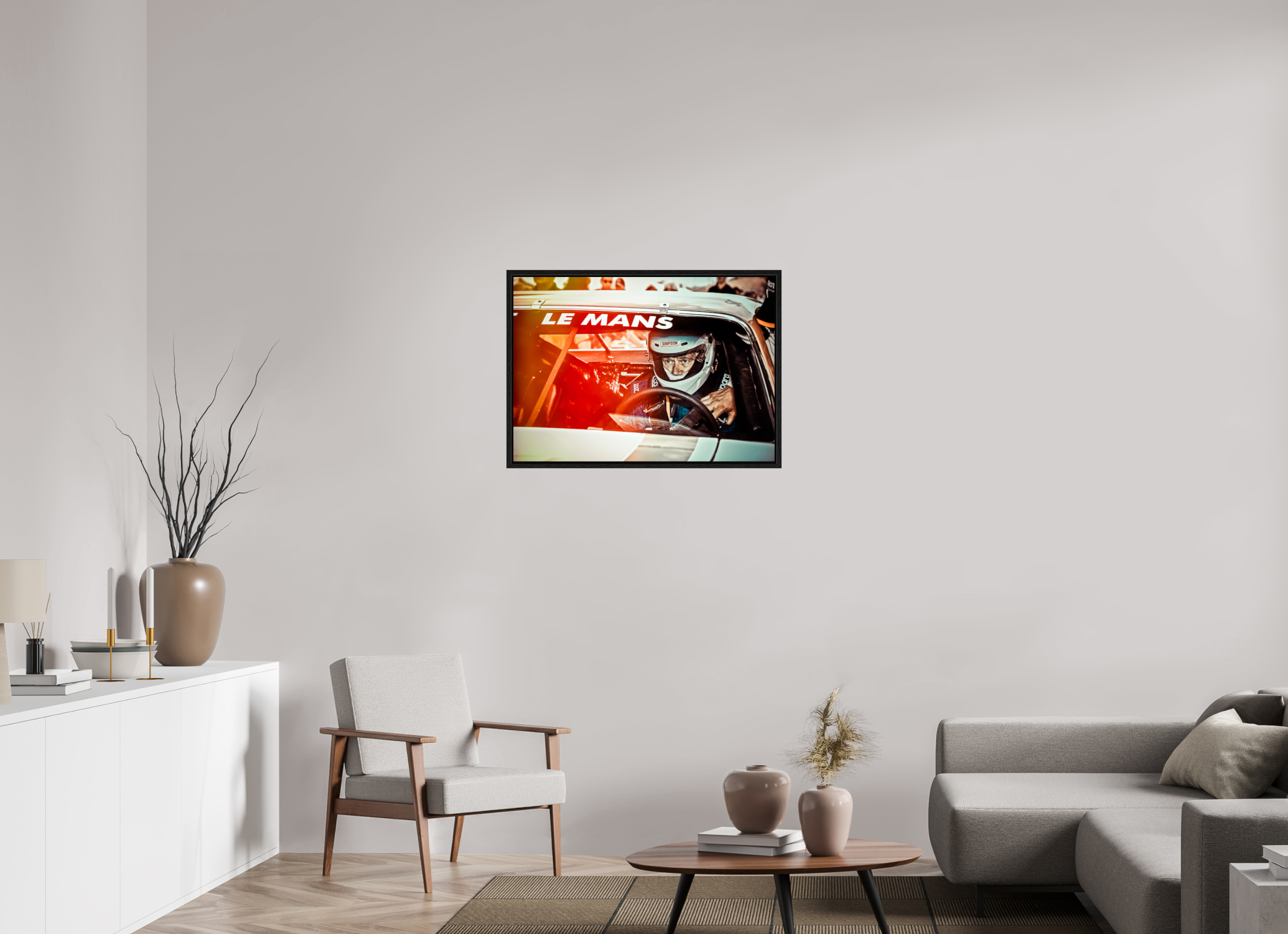 DIN A1 (84,1 x 59,4 cm), Floater Frame Le Mans 24 Heures du Mans Racing - Dodge Charger