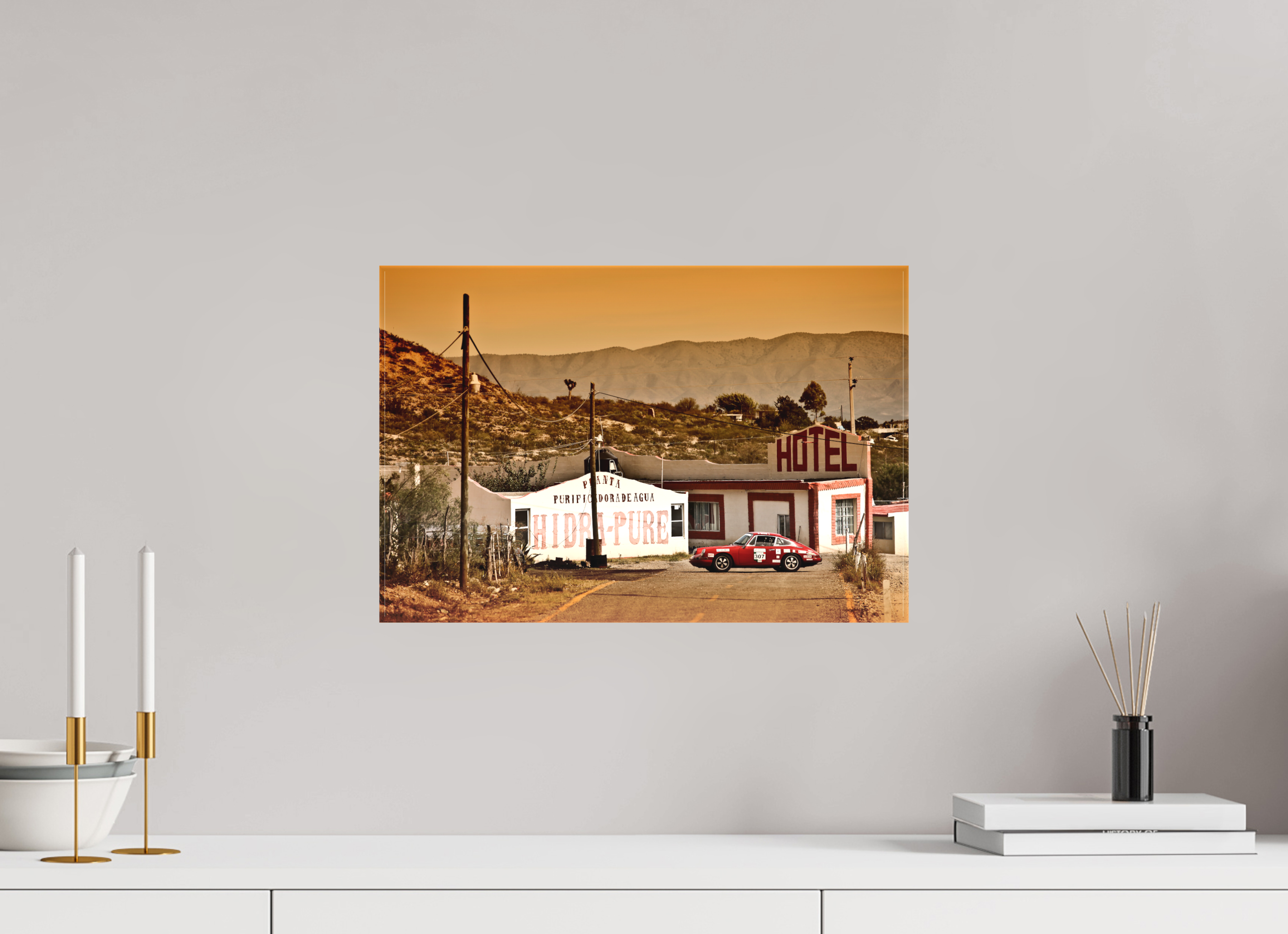 45 x 30 cm, Leinwand matt Porsche 911 - La Carrera Panamericana