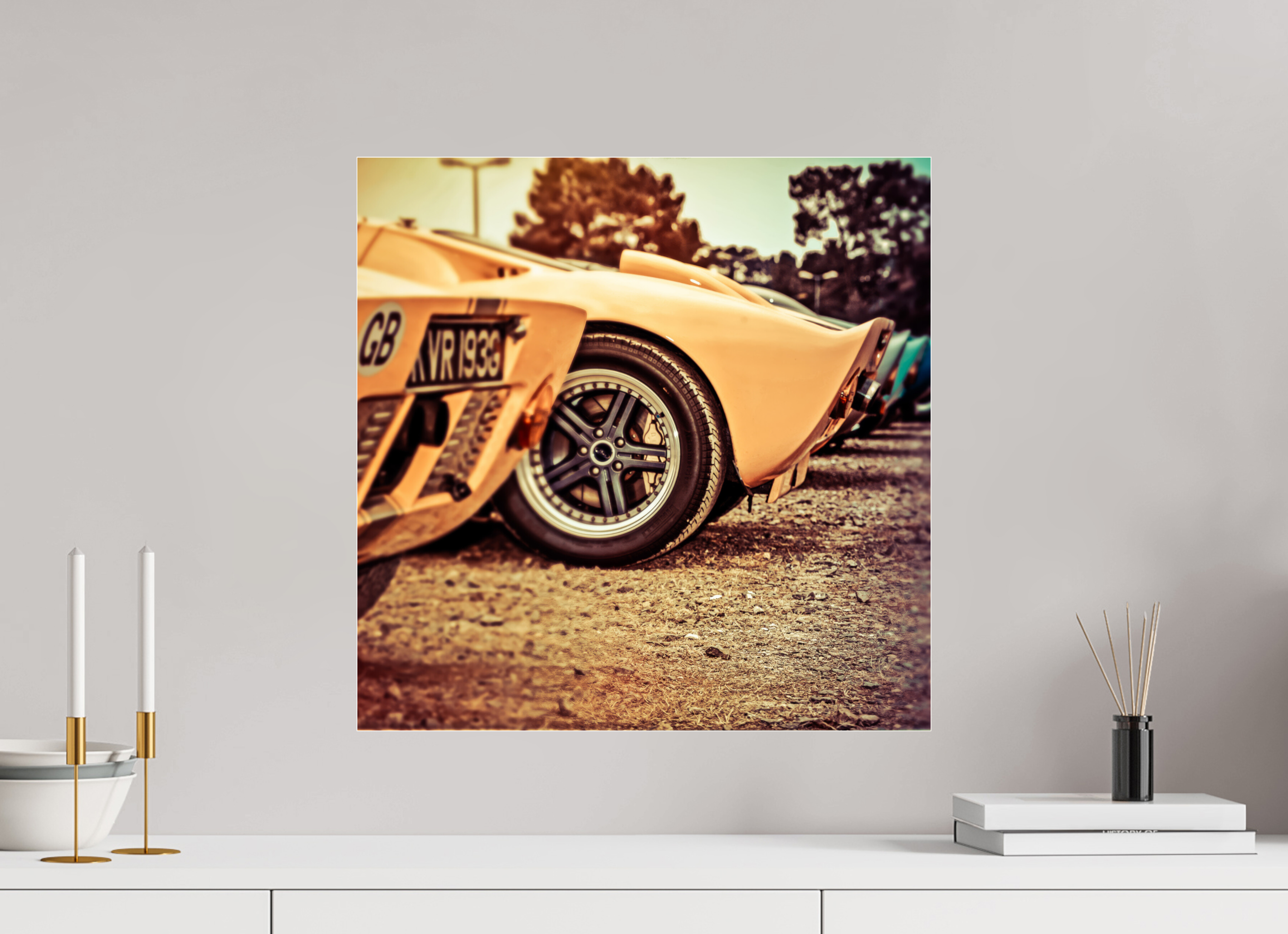 50 x 50 cm, Photo Print Under Acrylic Glass Le Mans 24 Heures du Mans Racing - Ford