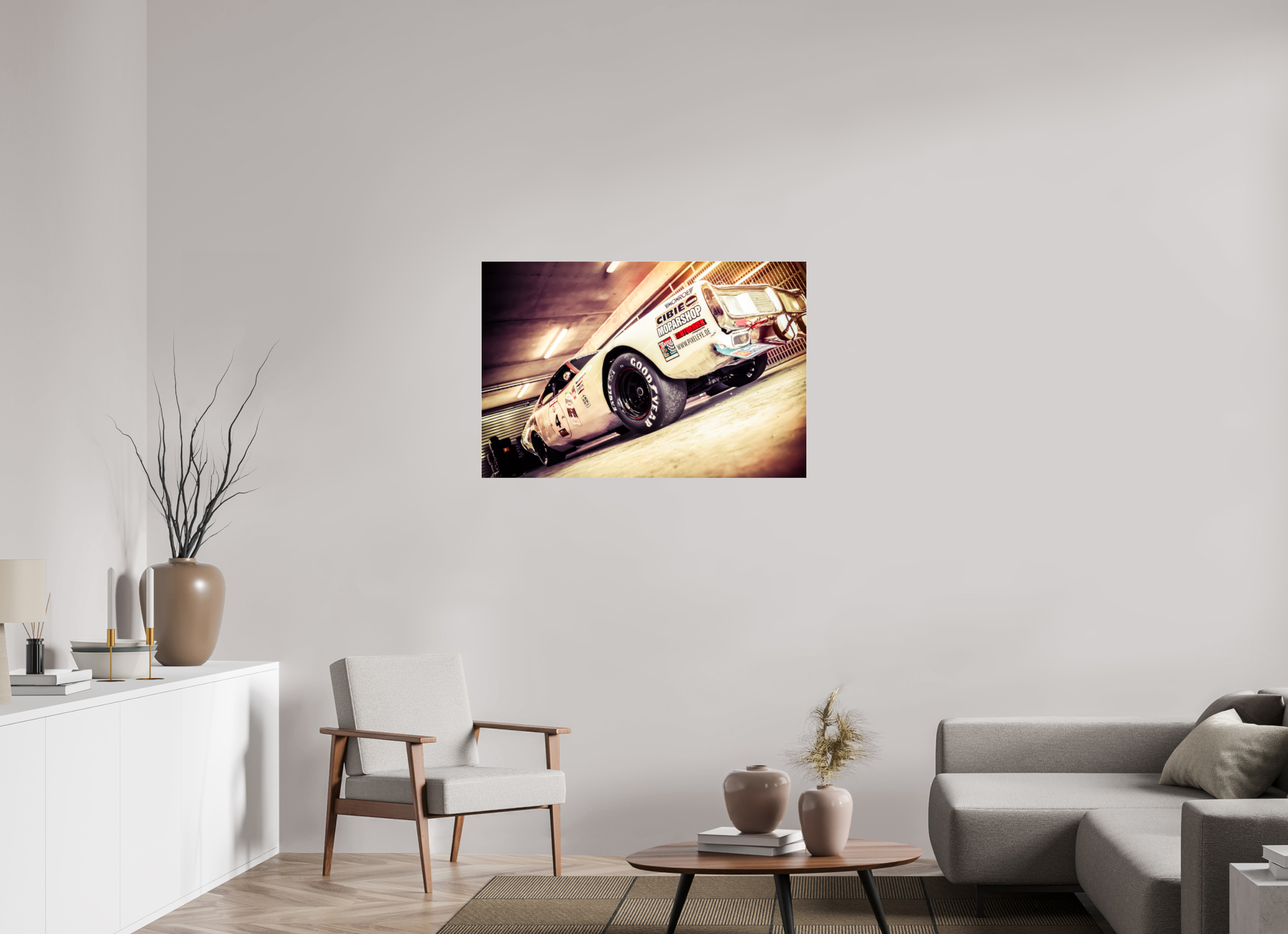105 x 70 cm, Photo Print Under Acrylic Glass Le Mans 24 Heures du Mans Racing - Dodge Charger II
