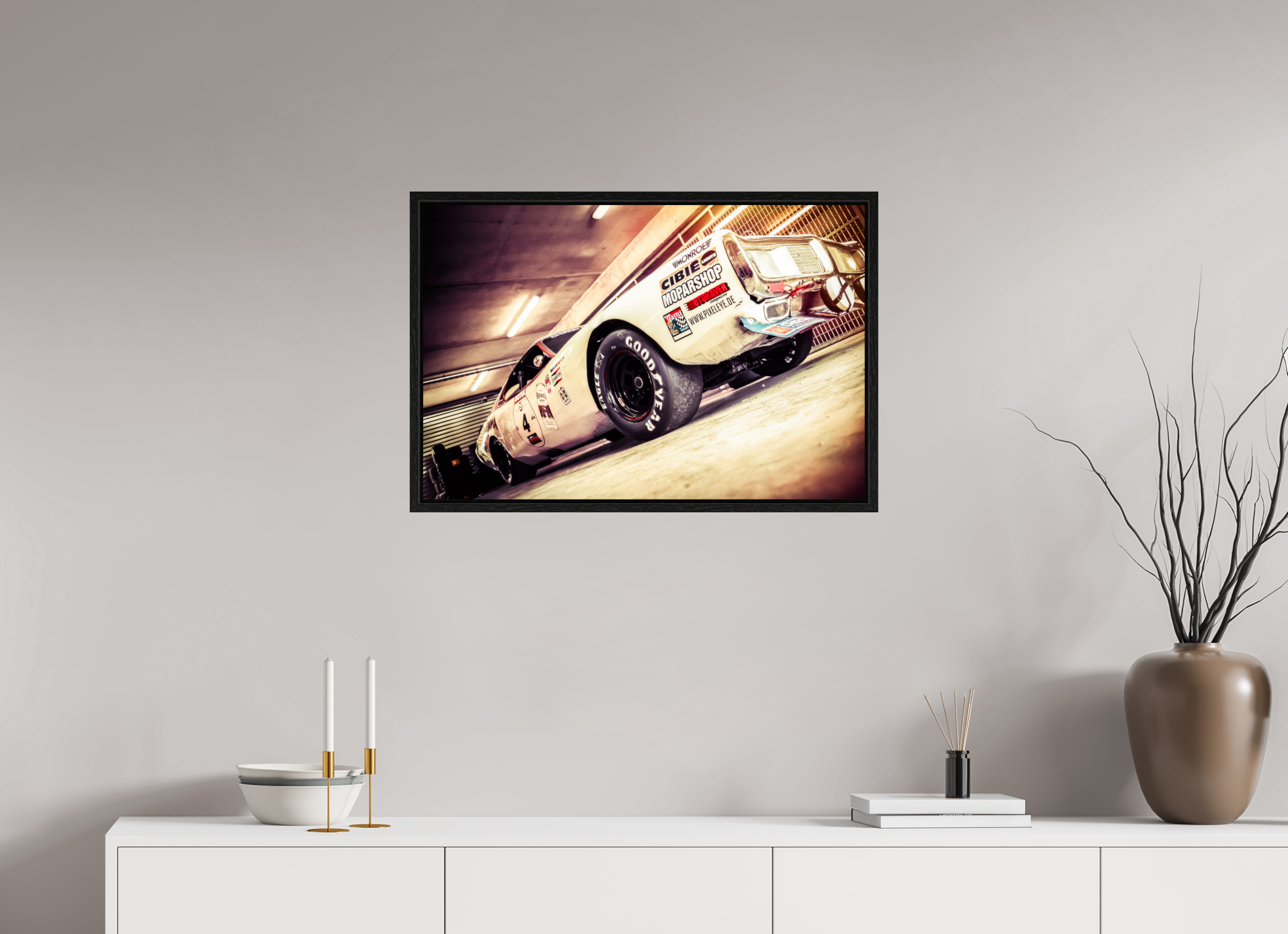 75 x 50 cm, Floater Frame Le Mans 24 Heures du Mans Racing - Dodge Charger II
