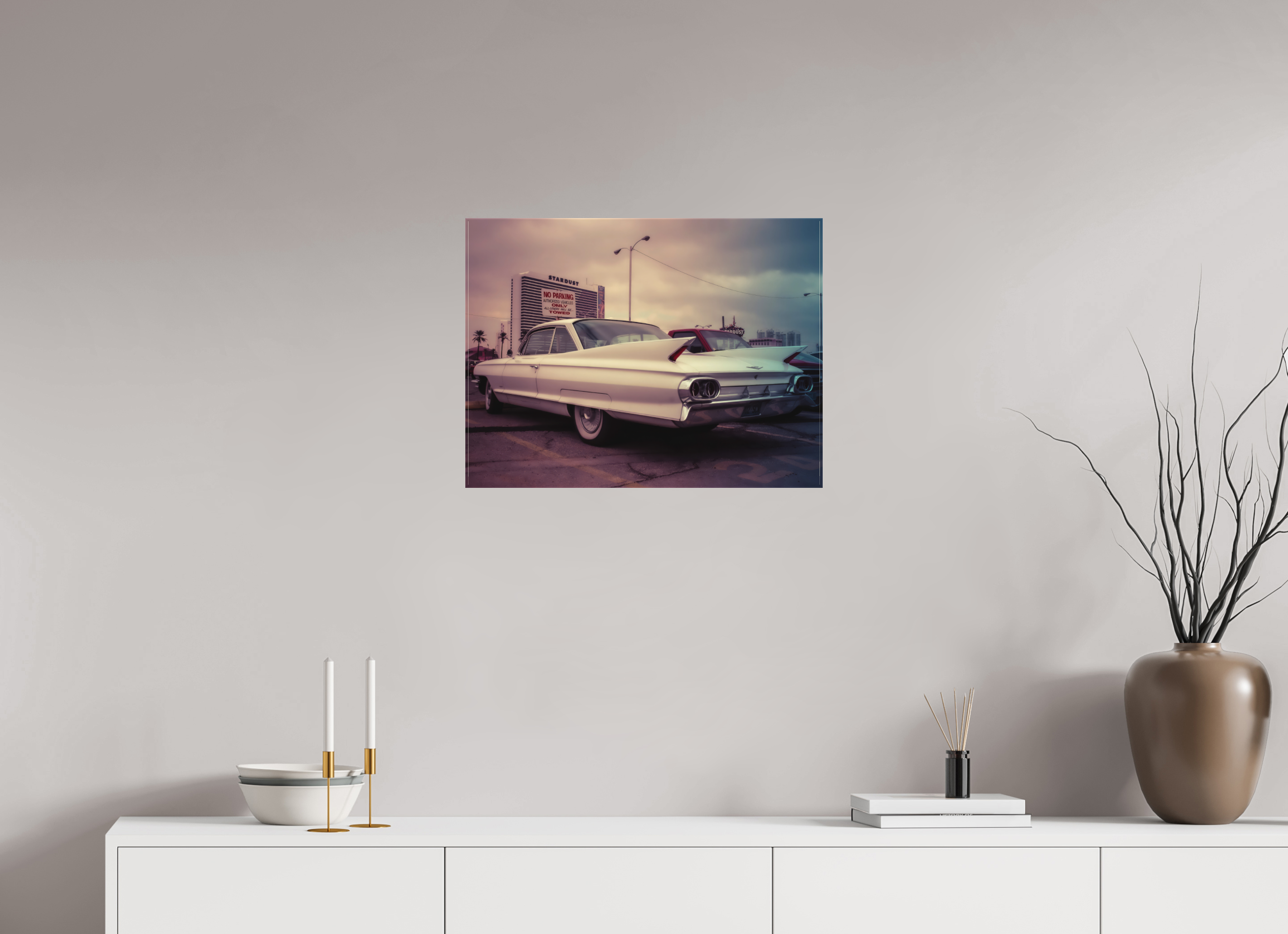 60 x 45 cm, Leinwand matt Vintage Las Vegas: Cadillac Stardust Hotel