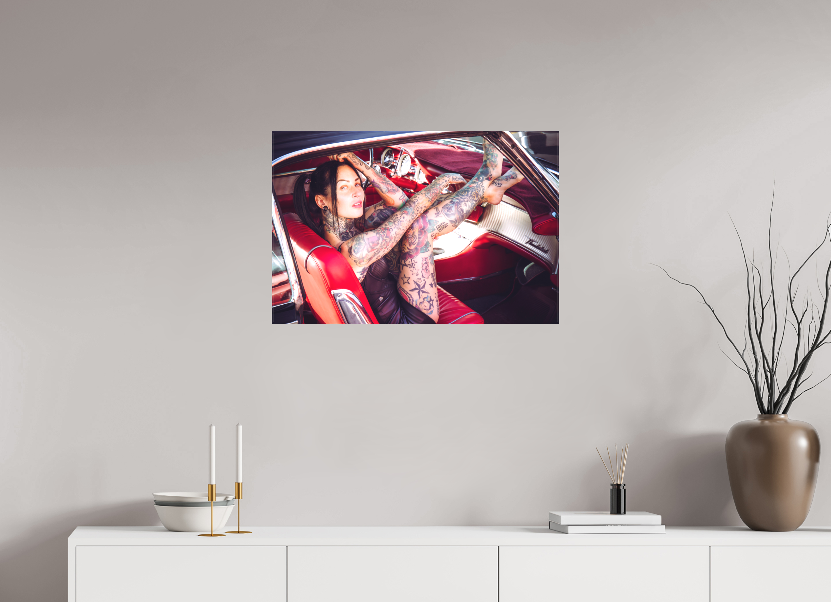 75 x 50 cm, Leinwand matt Femke Fatale Ford Thunderbird