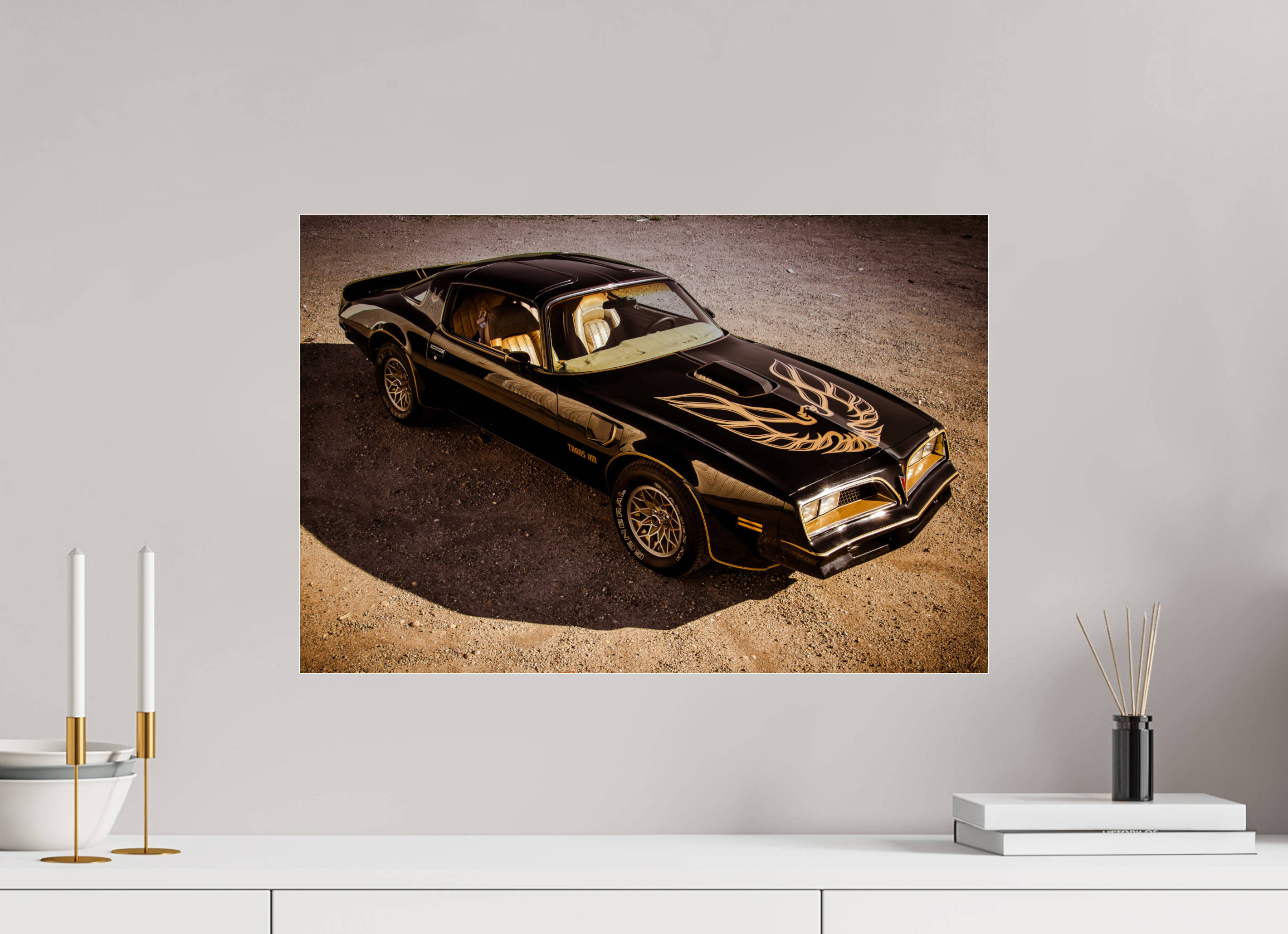 60 x 40 cm, Photo Print Under Acrylic Glass Pontiac Trans Am Firebird | Bandit
