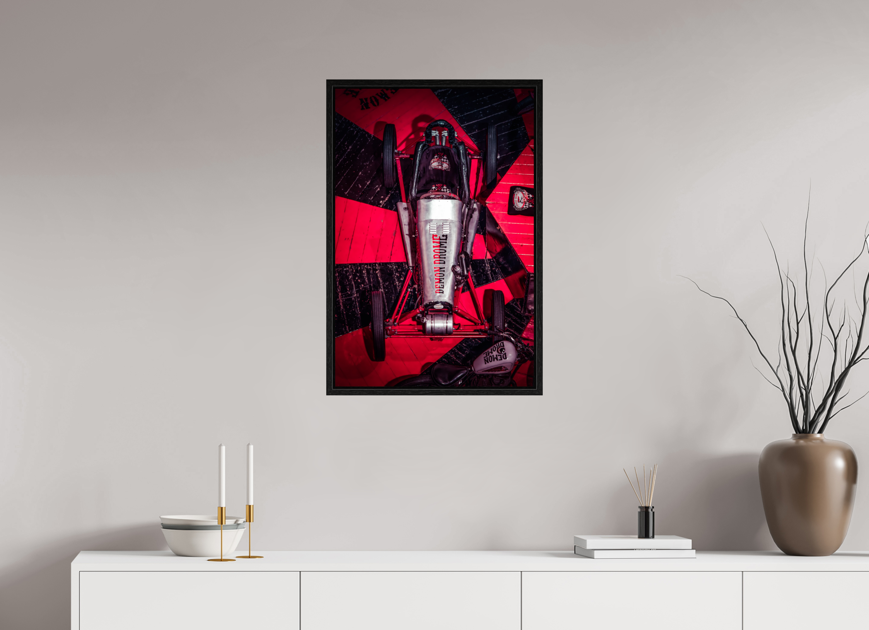 50 x 75 cm, Floater Frame Demon Drome Hot Rod