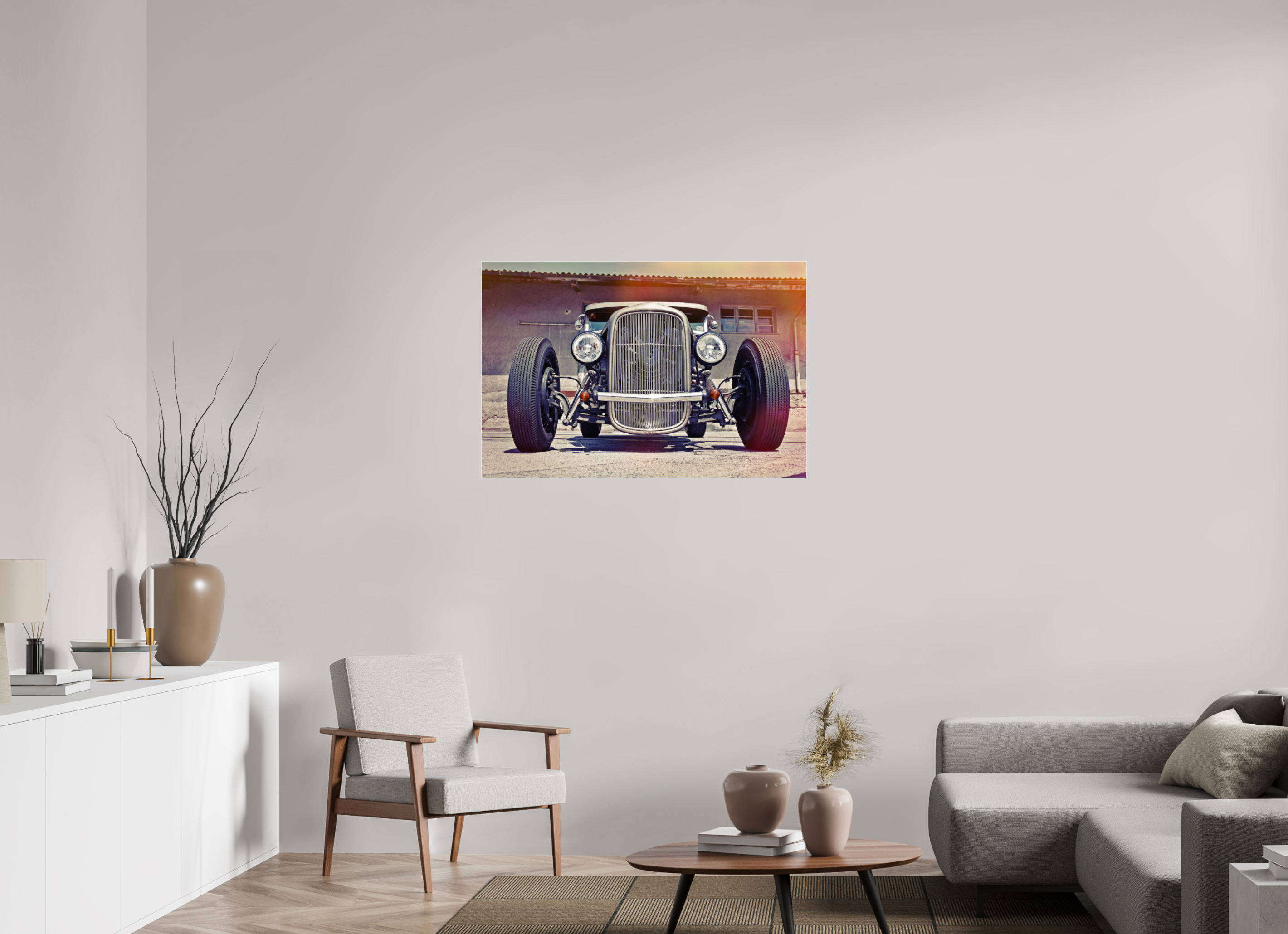 105 x 70 cm, Photo Print Under Acrylic Glass Jay Jay's Hot Rod