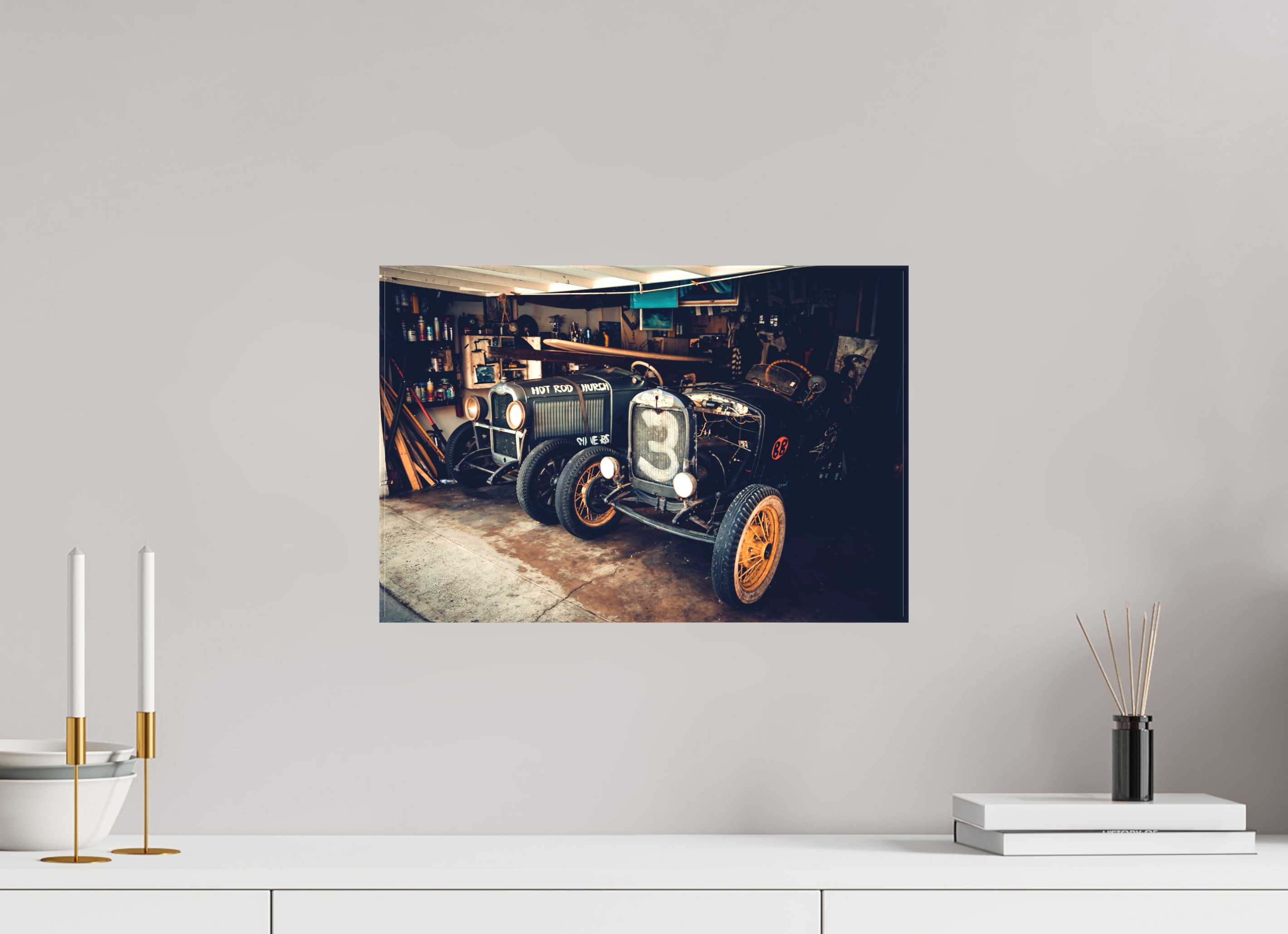 45 x 30 cm, Leinwand matt New York Garage