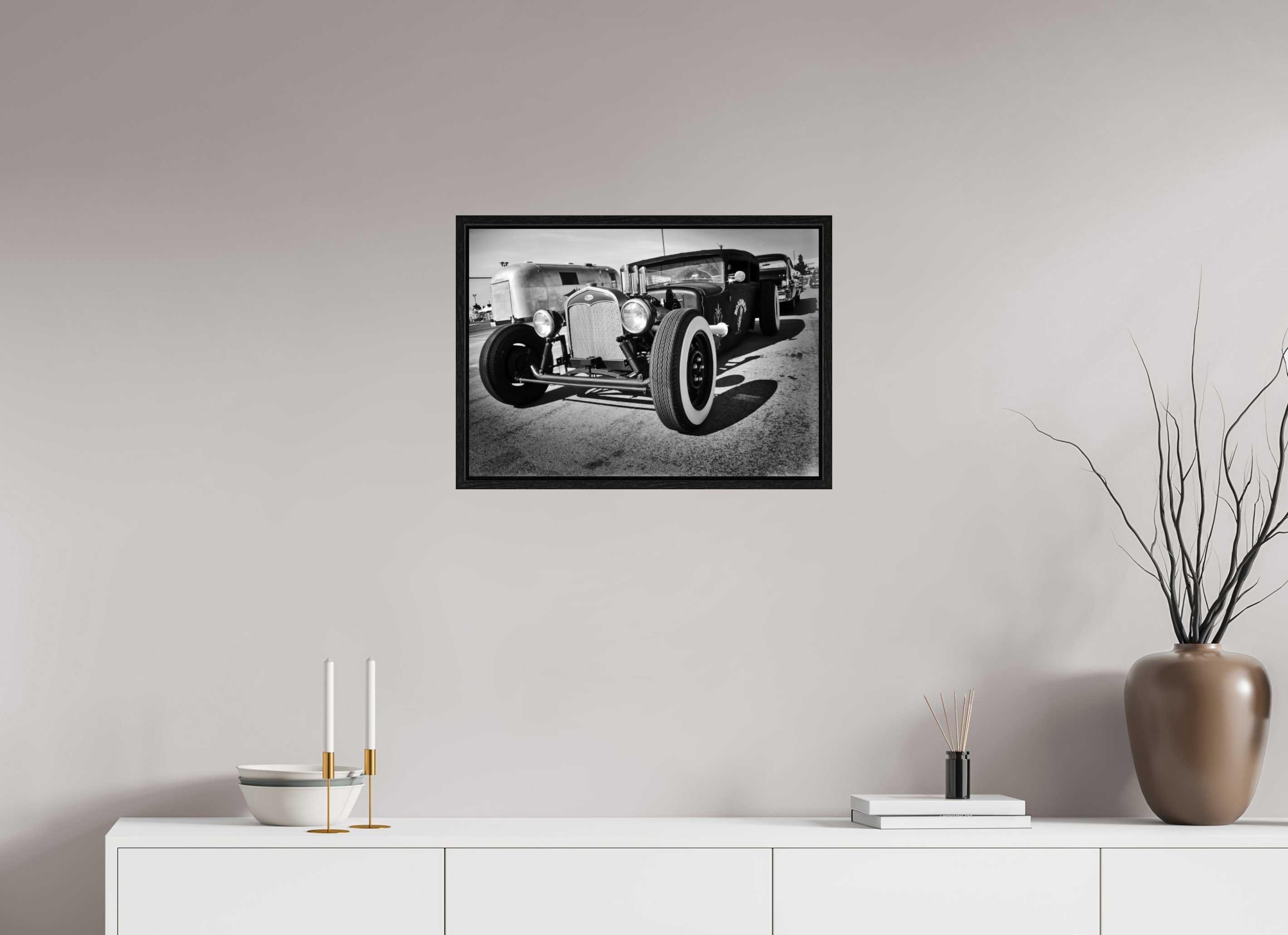 DIN A2 (59,4 x 42 cm), Floater Frame The Black Hot Rod