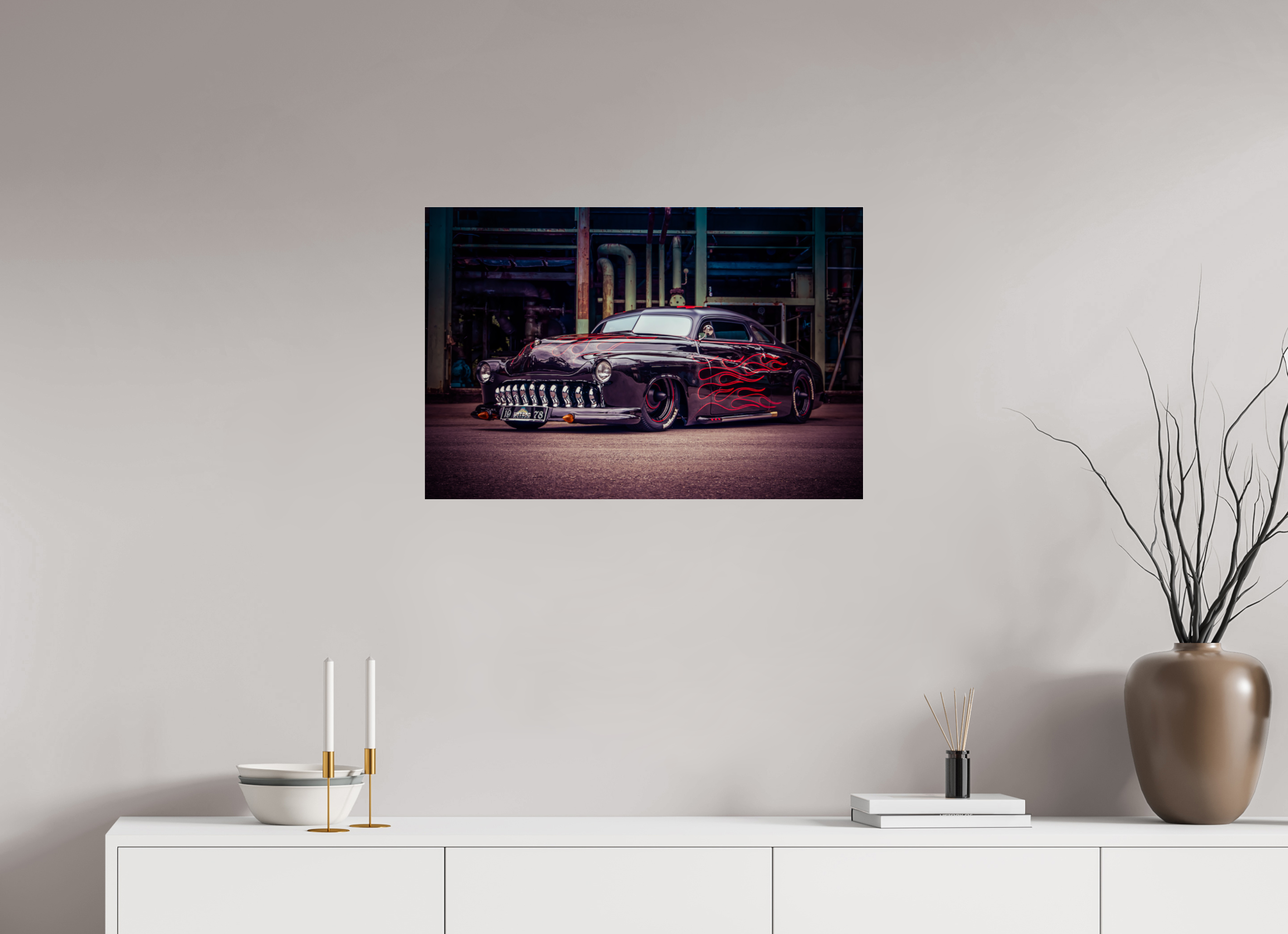 75 x 50 cm, Photo Print Under Acrylic Glass Rockabilly Freakout Kustom