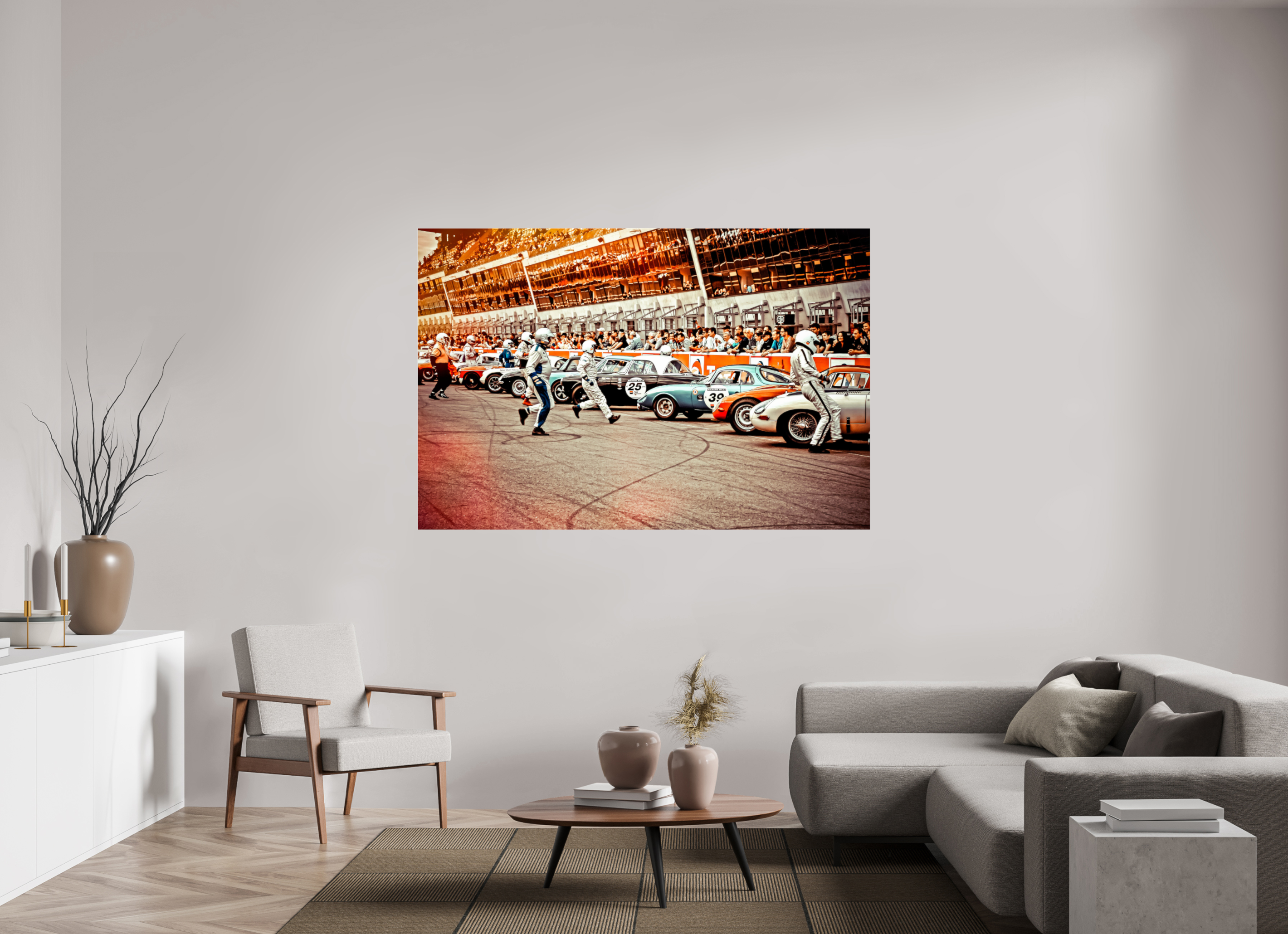180 x 120 cm, Photo Print Under Acrylic Glass Le Mans - Start your Engines