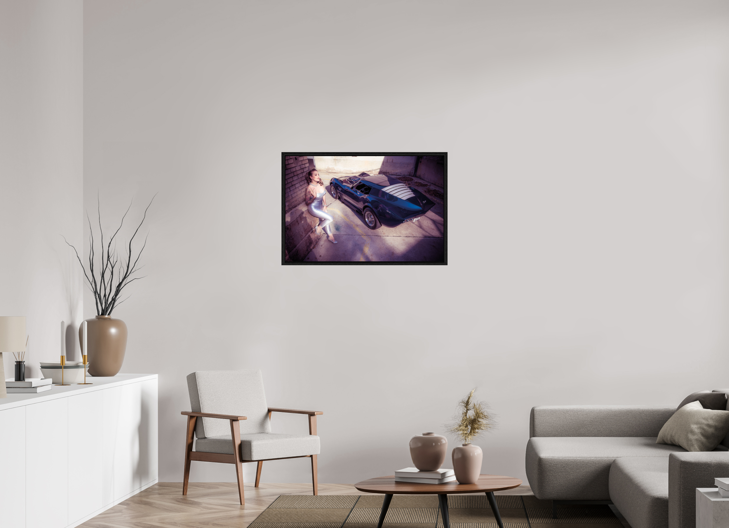 90 x 60 cm, Floater Frame Zoe Scarlett Maka Shark II