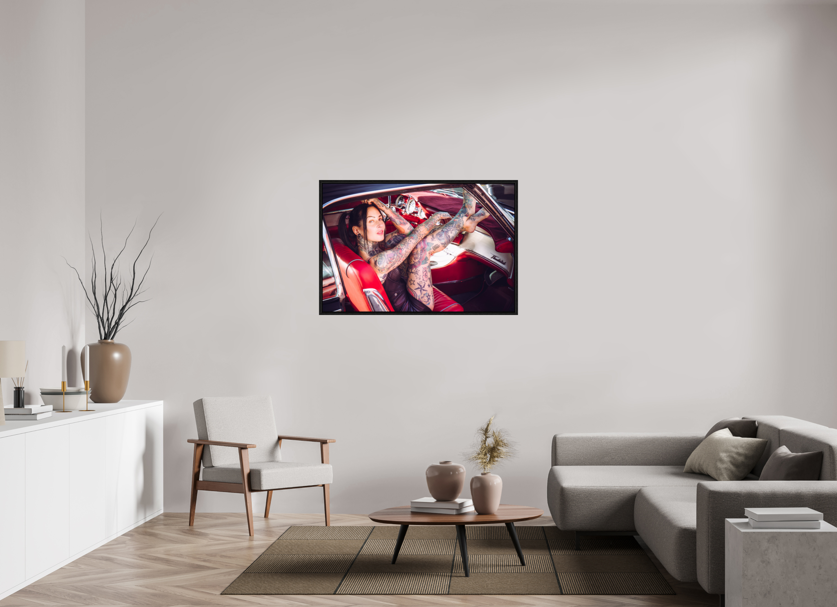 120 x 80 cm, Floater Frame Femke Fatale Ford Thunderbird
