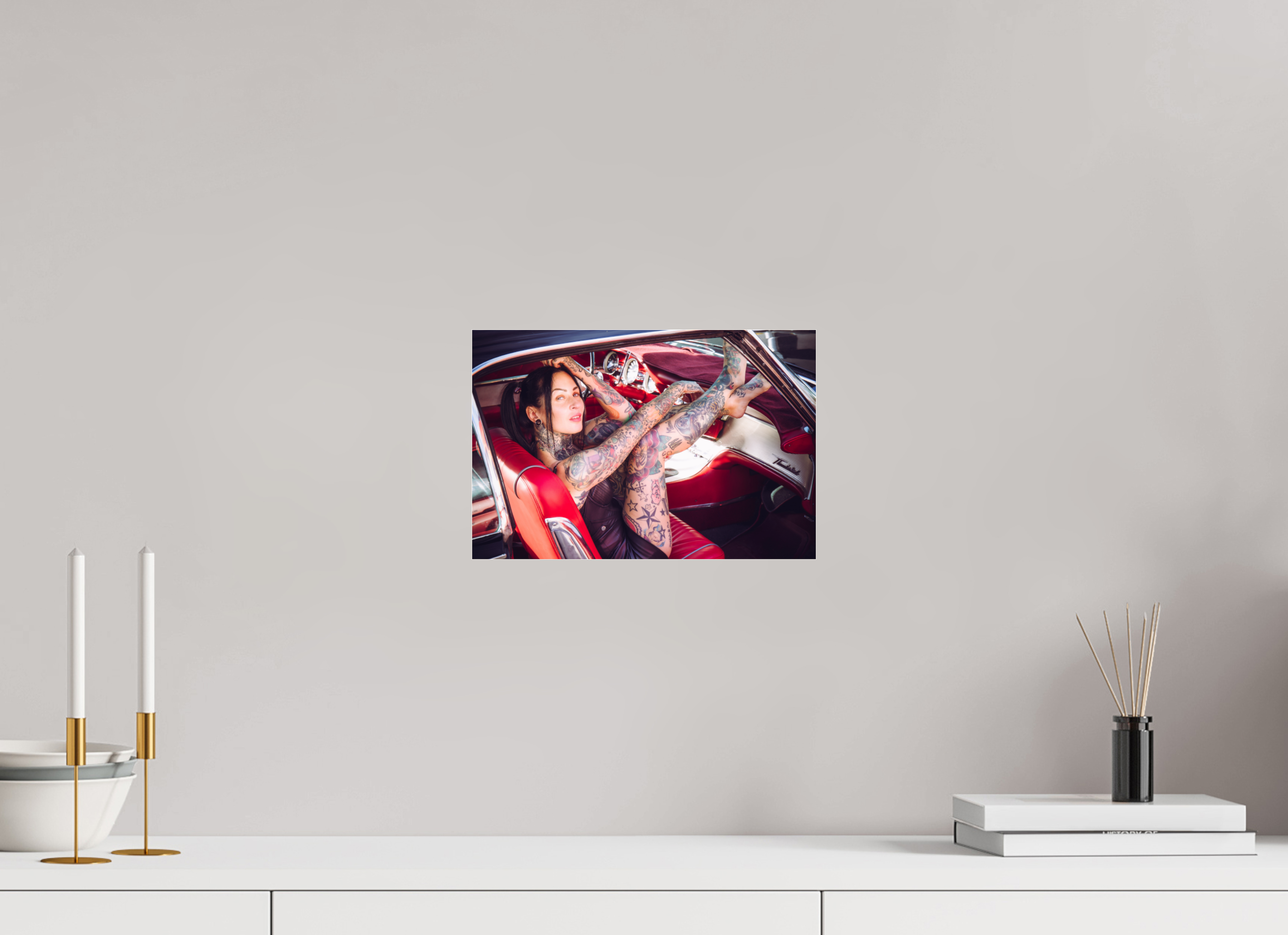 30 x 20 cm, Photo Print Under Acrylic Glass Femke Fatale Ford Thunderbird
