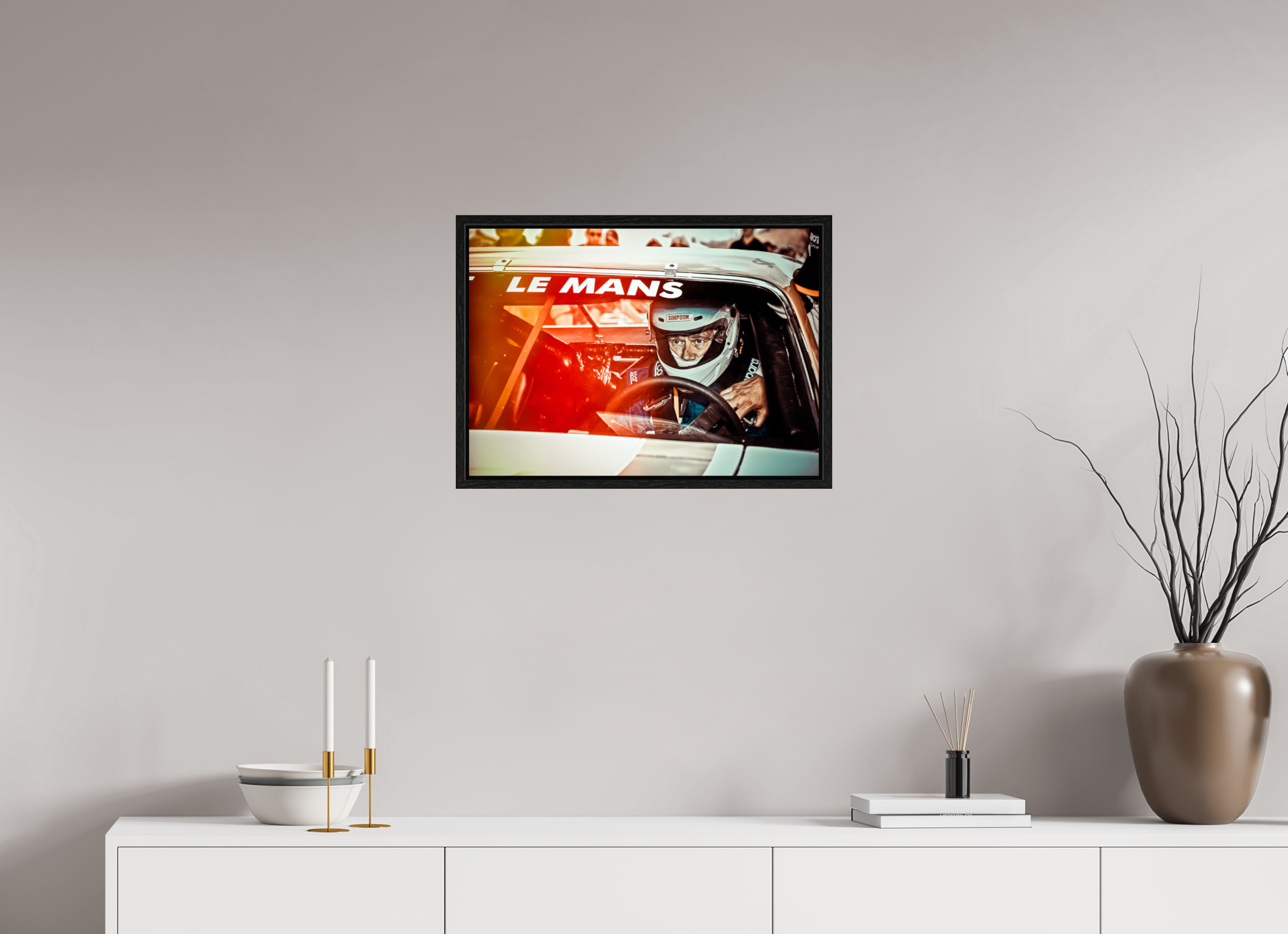 DIN A2 (59,4 x 42 cm), Floater Frame Le Mans 24 Heures du Mans Racing - Dodge Charger
