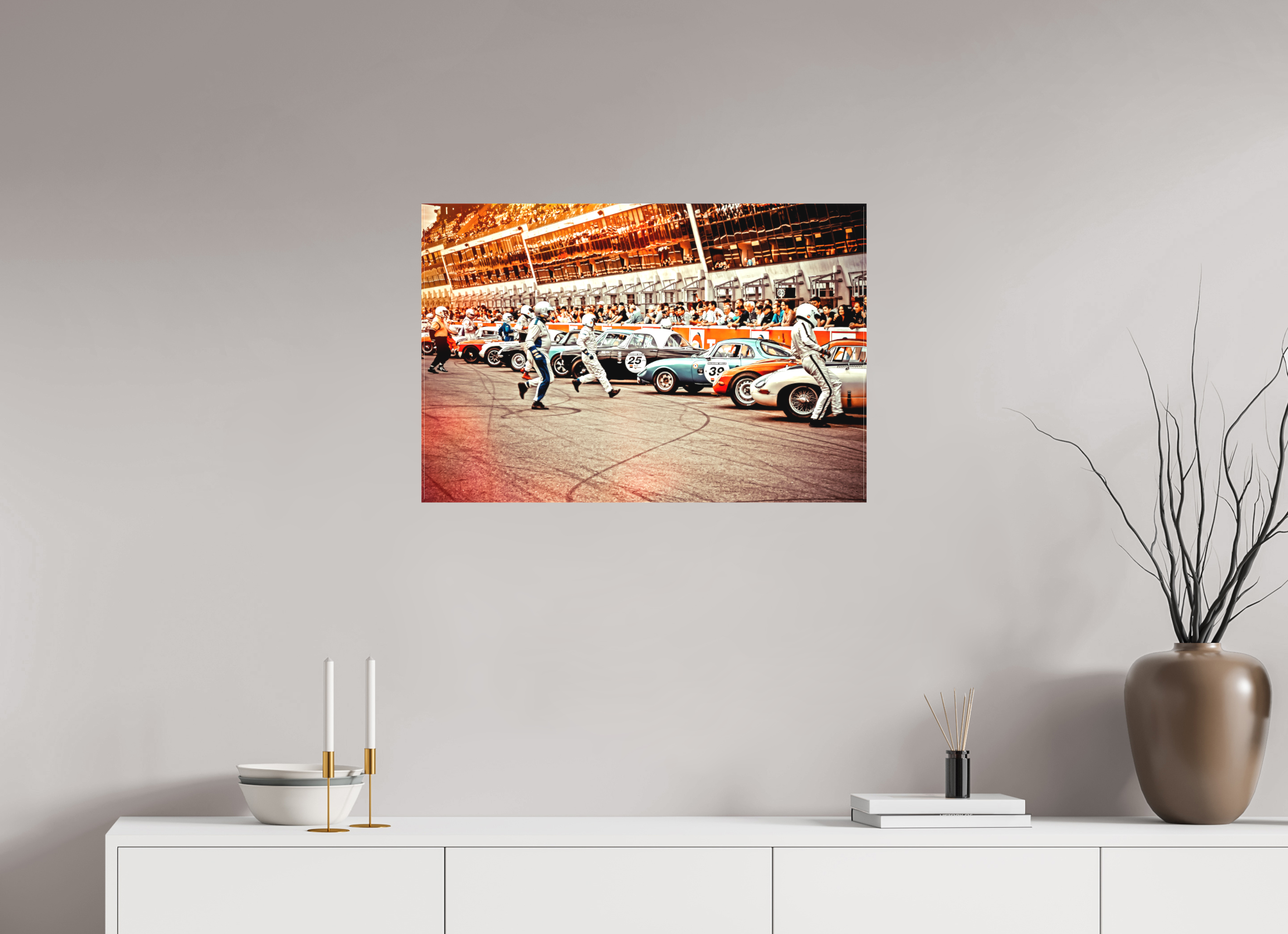 75 x 50 cm, Leinwand matt Le Mans - Start your Engines