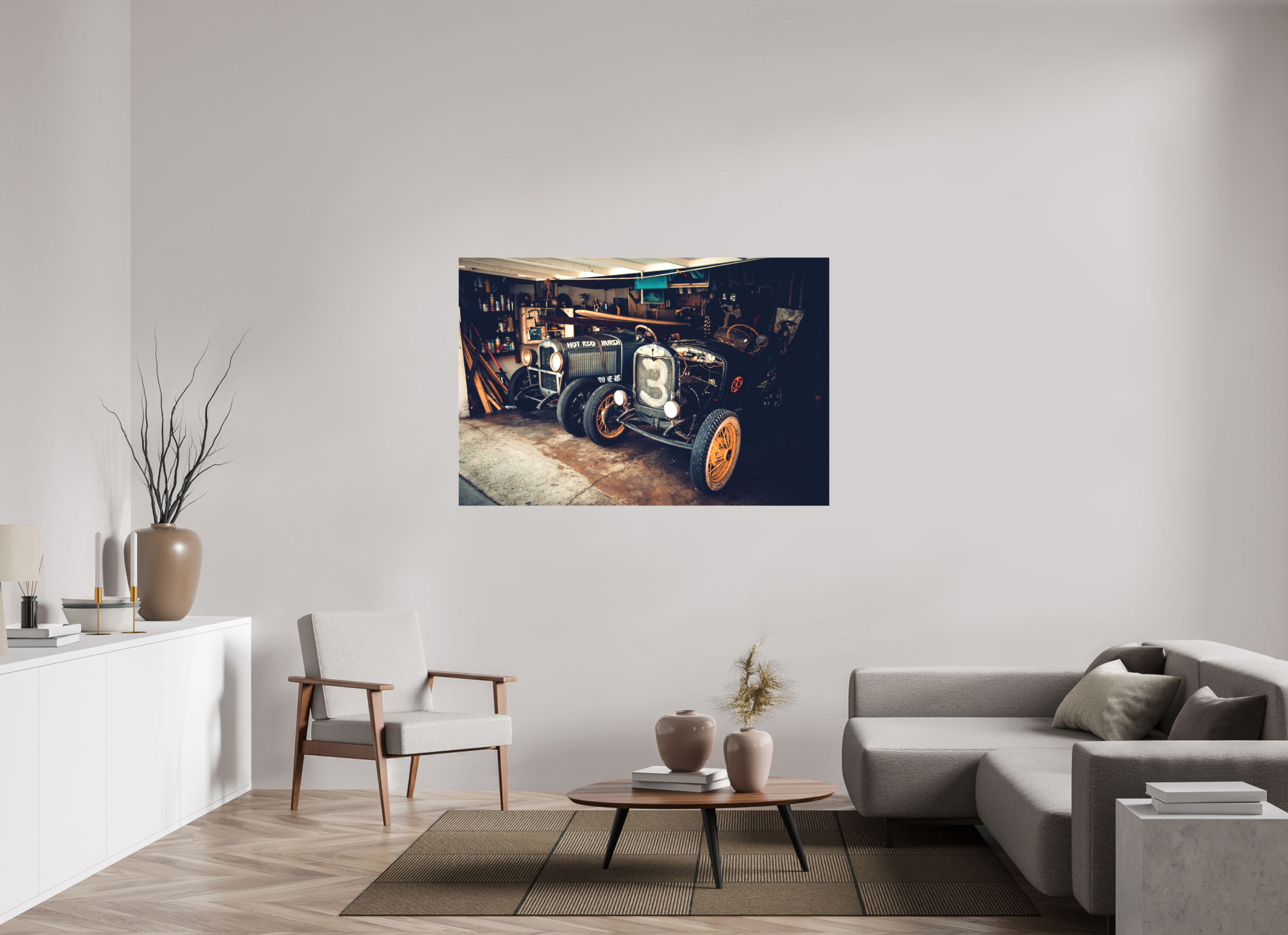 150 x 100 cm, Leinwand matt New York Garage
