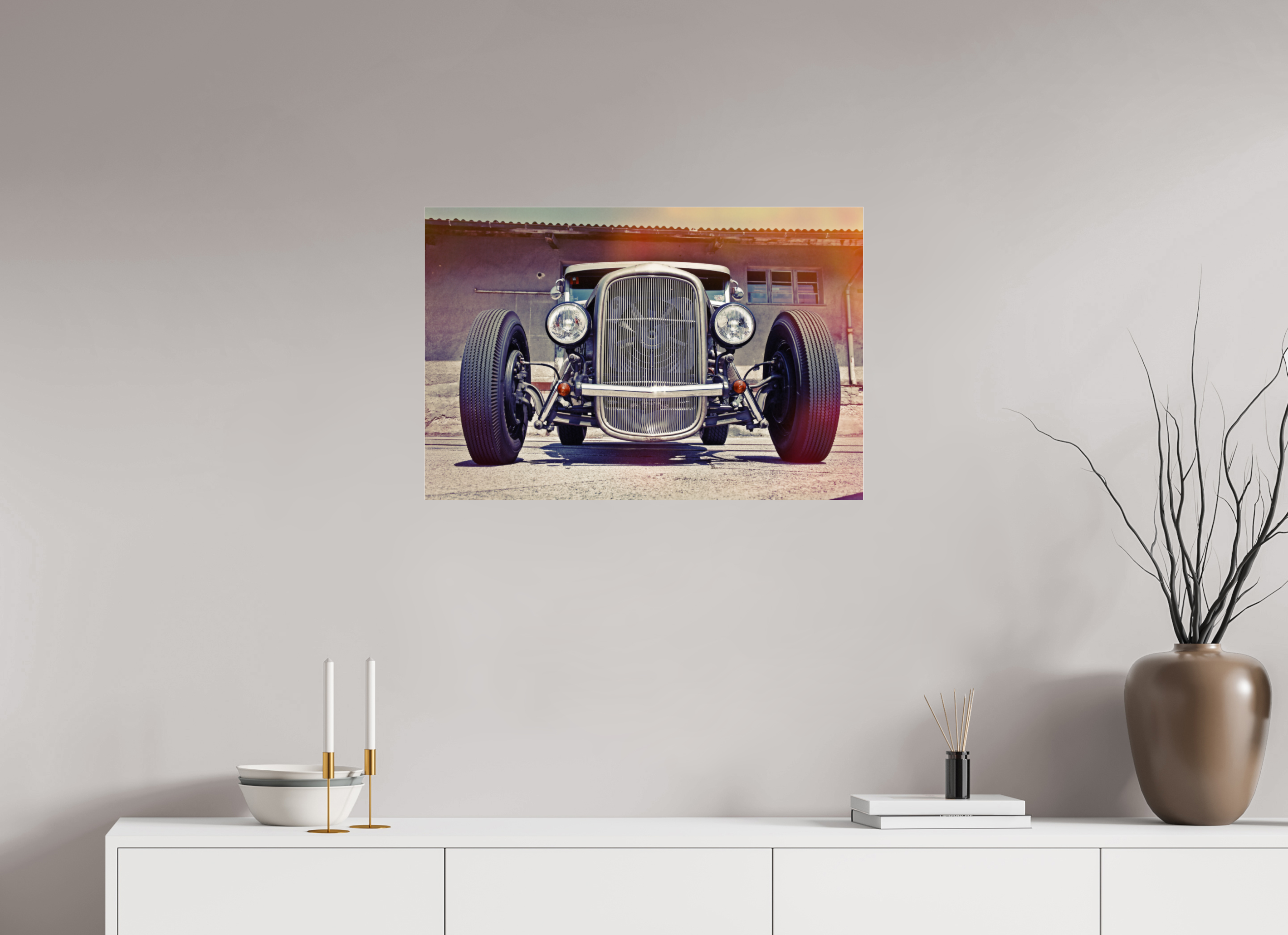 75 x 50 cm, Photo Print Under Acrylic Glass Jay Jay's Hot Rod