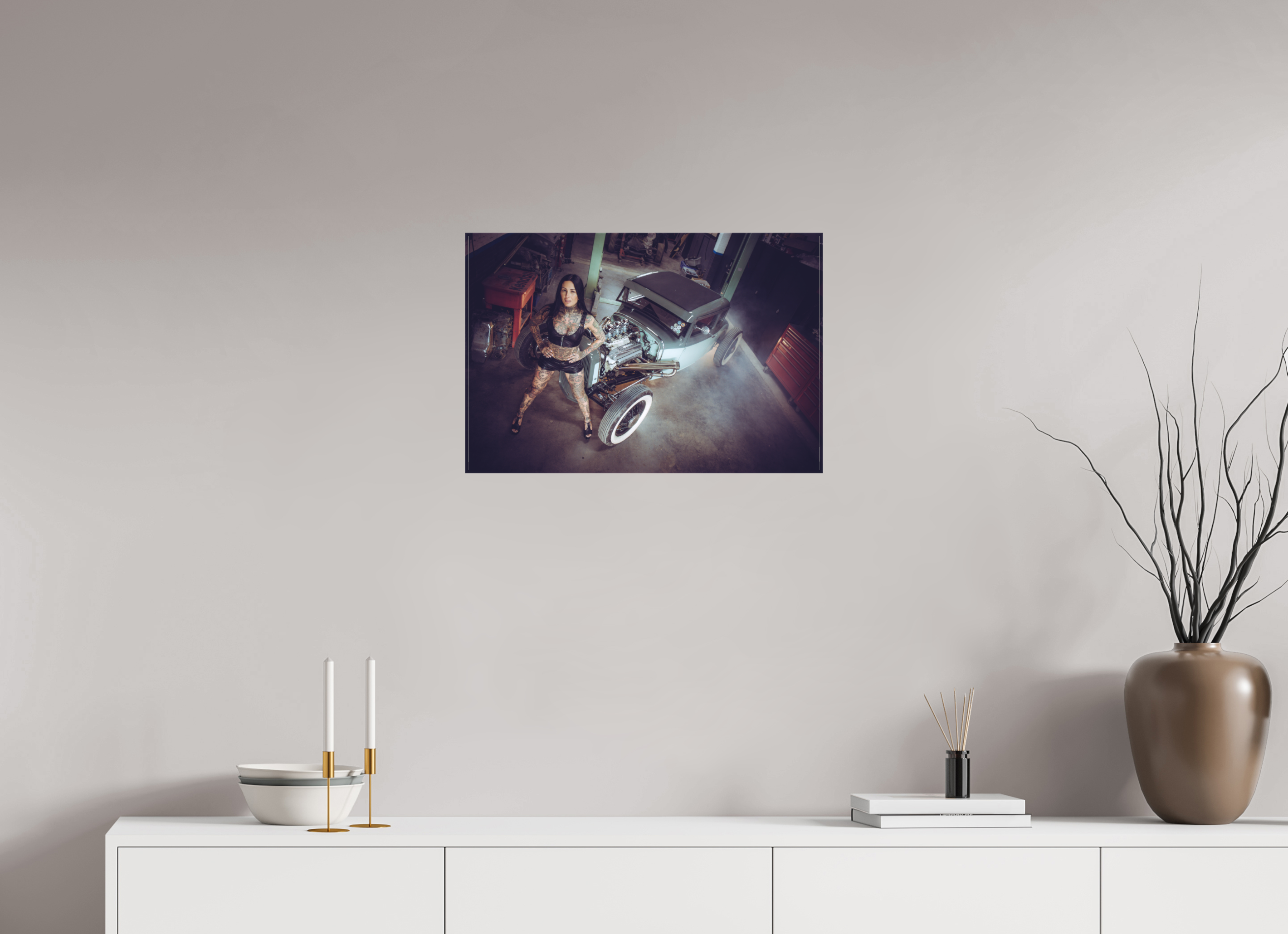 60 x 40 cm, Leinwand matt Femke Fatale Green Hot Rod