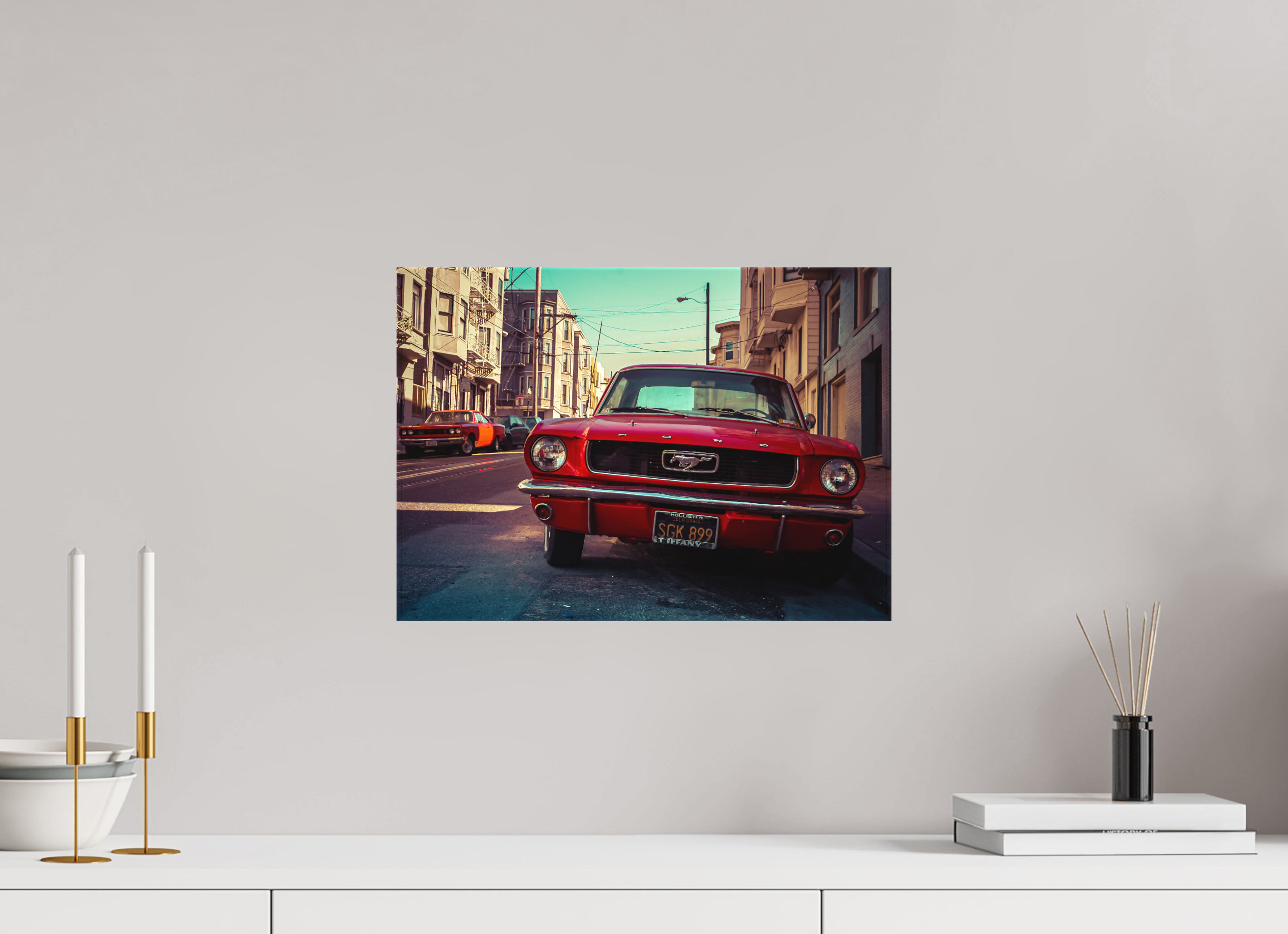 DIN A3 (42 x 29,7 cm), Leinwand matt Ford Mustang in San Francisco