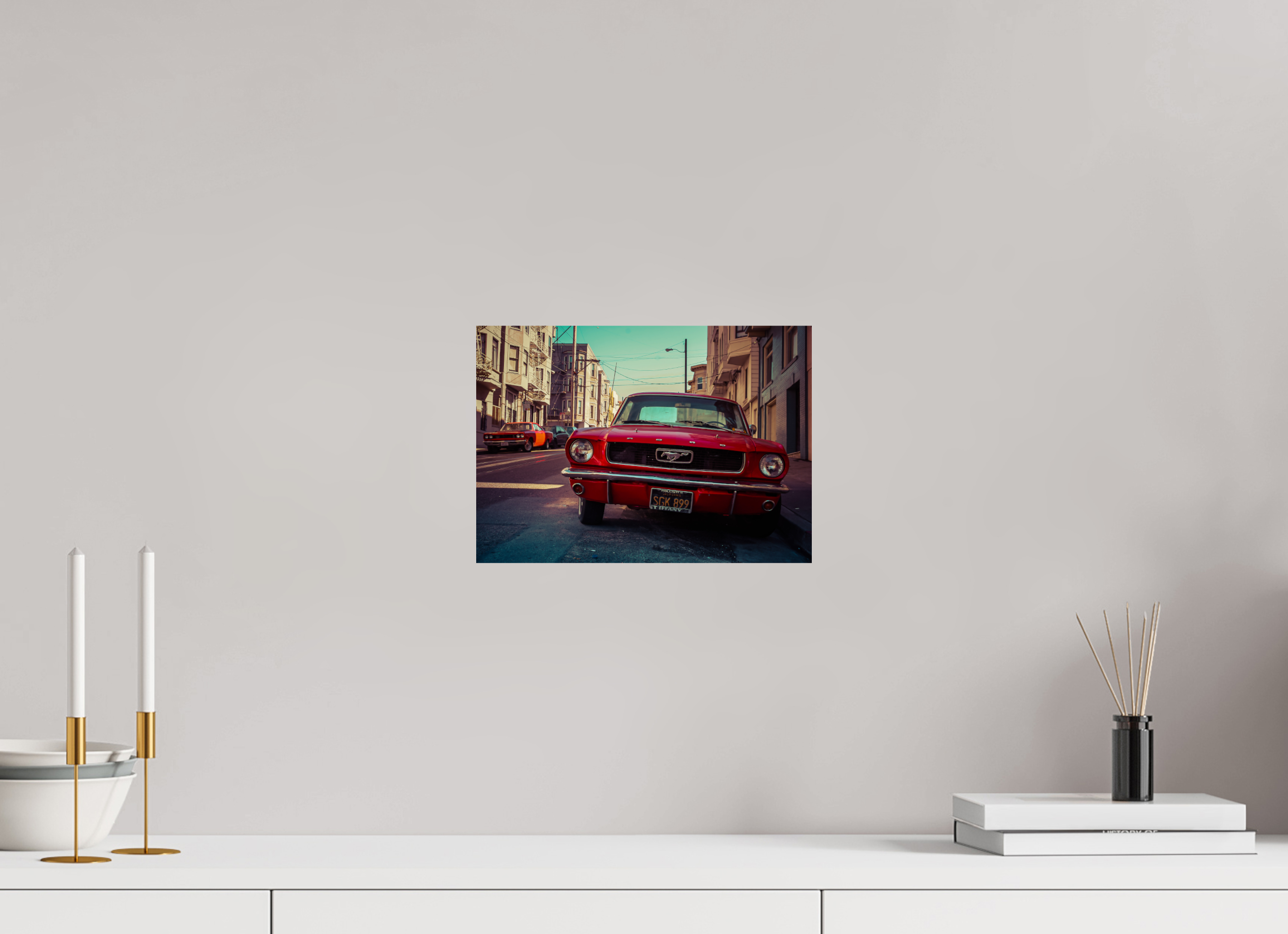 DIN A4 (29,7 x 21 cm), Photo Print On Fuji Crystal DP II Ford Mustang in San Francisco