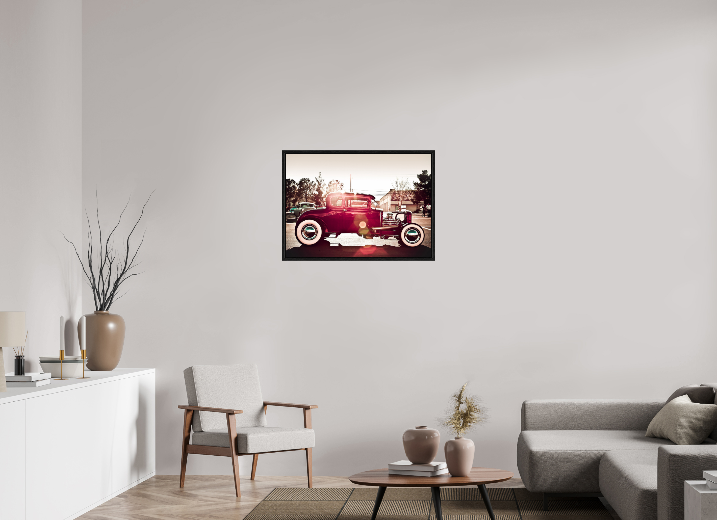 DIN A1 (84,1 x 59,4 cm), Floater Frame Red Hot Rod