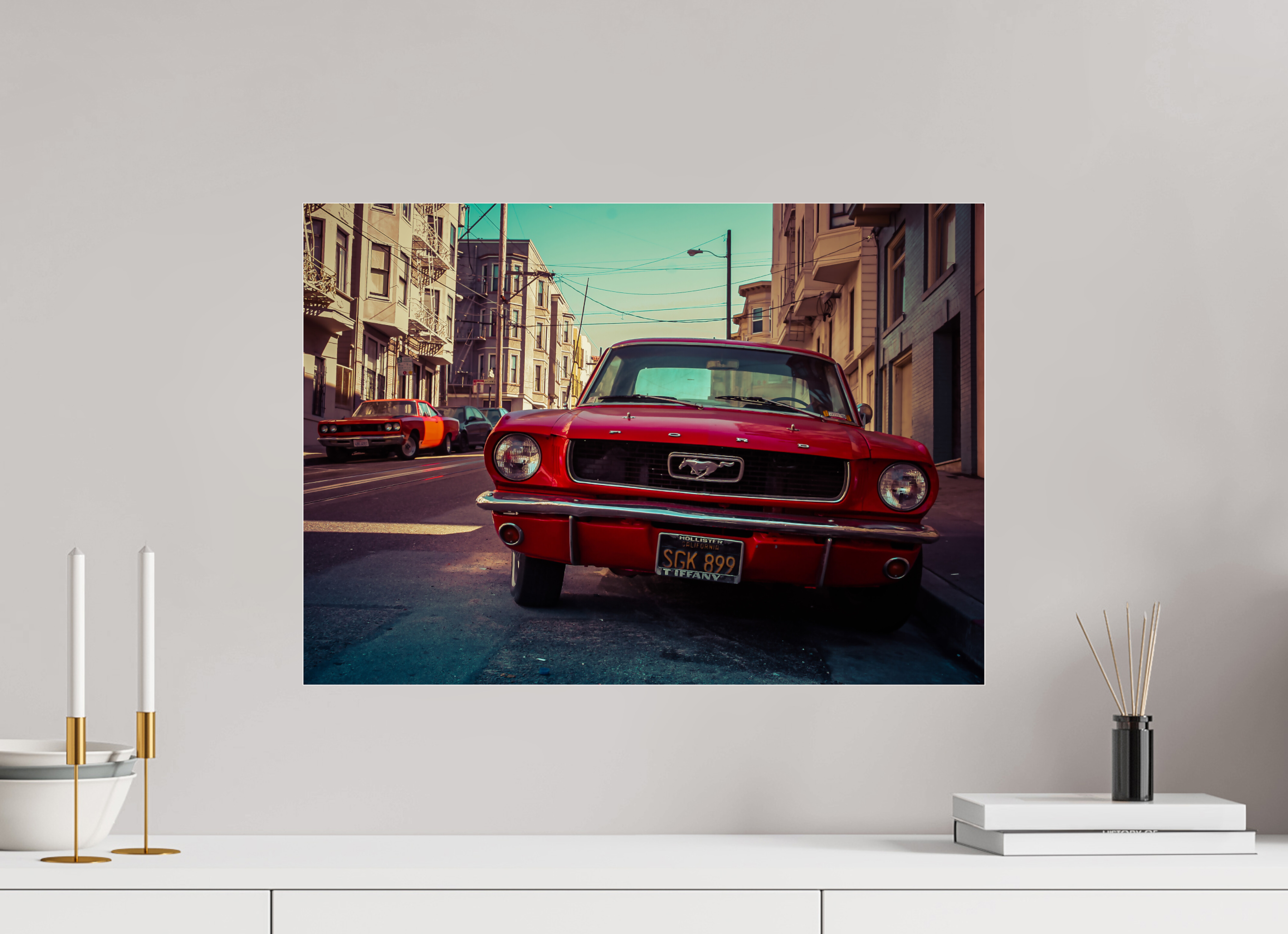 DIN A2 (59,4 x 42 cm), Photo Print Under Acrylic Glass Ford Mustang in San Francisco