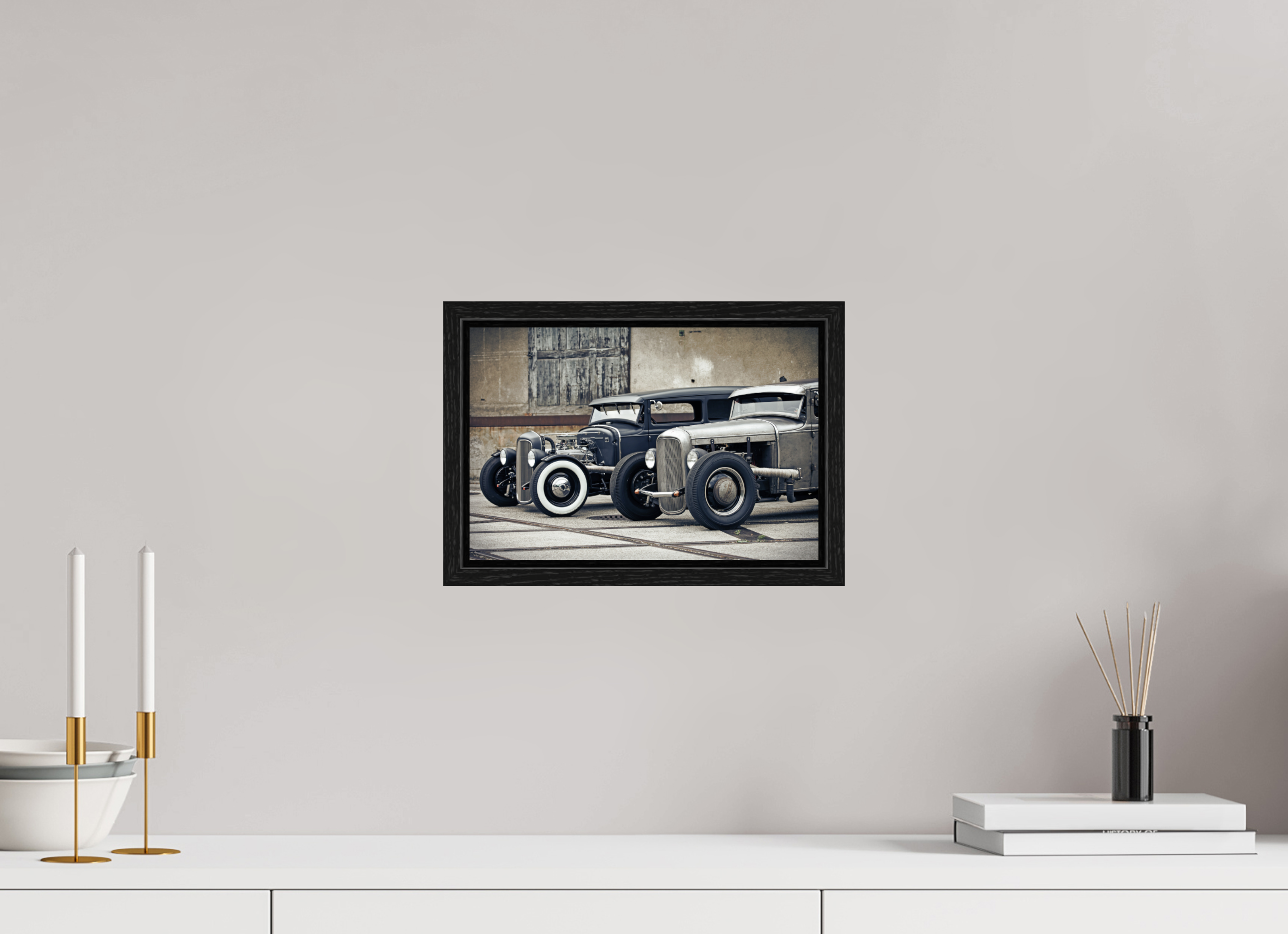 30 x 20 cm, Floater Frame Oldschool Hot Rods