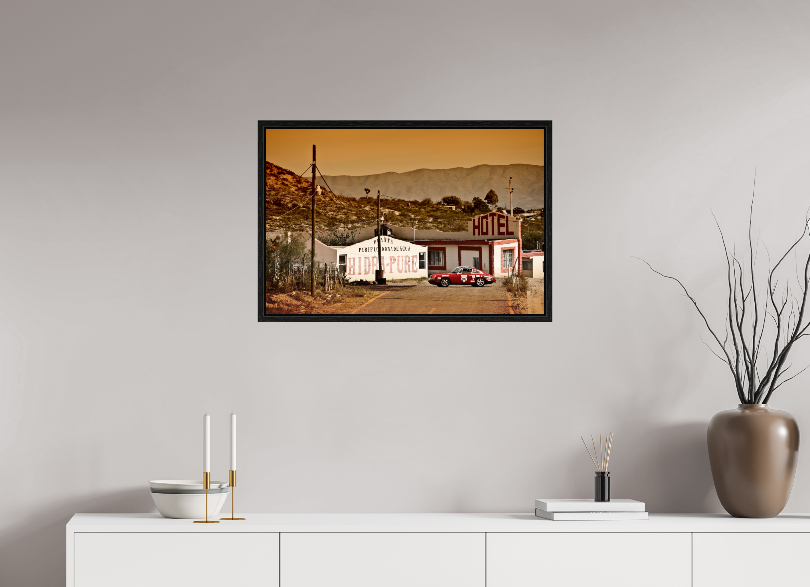 75 x 50 cm, Floater Frame Porsche 911 - La Carrera Panamericana