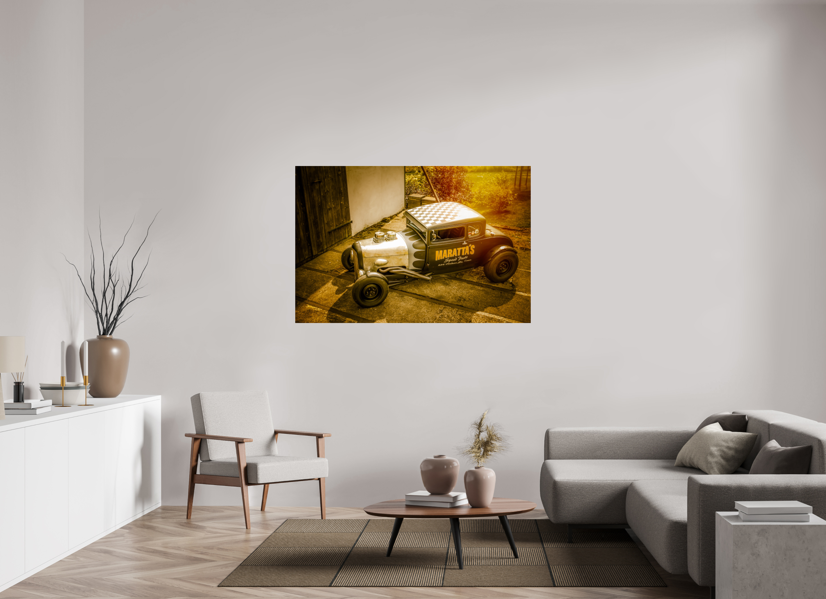 150 x 100 cm, Photo Print Under Acrylic Glass Hot Rod Maratta