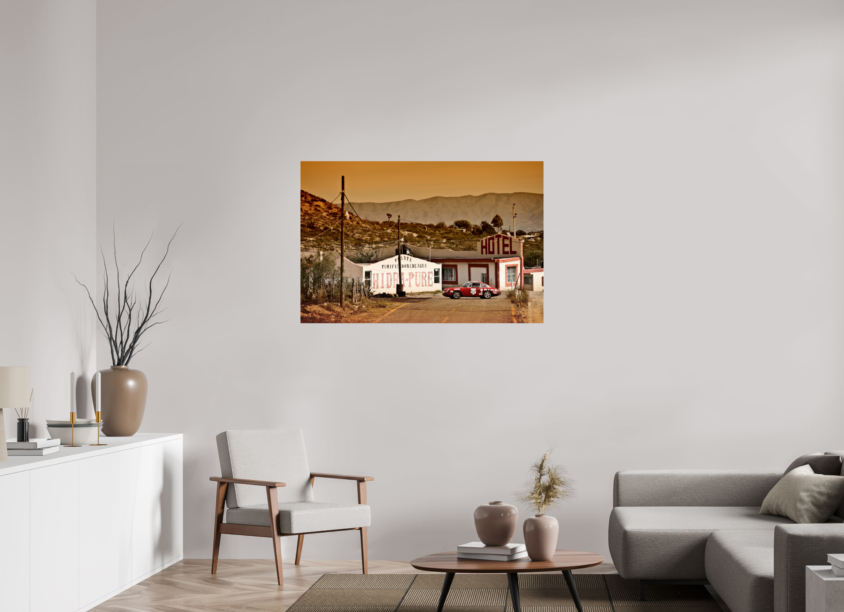 120 x 80 cm, Photo Print Under Acrylic Glass Porsche 911 - La Carrera Panamericana