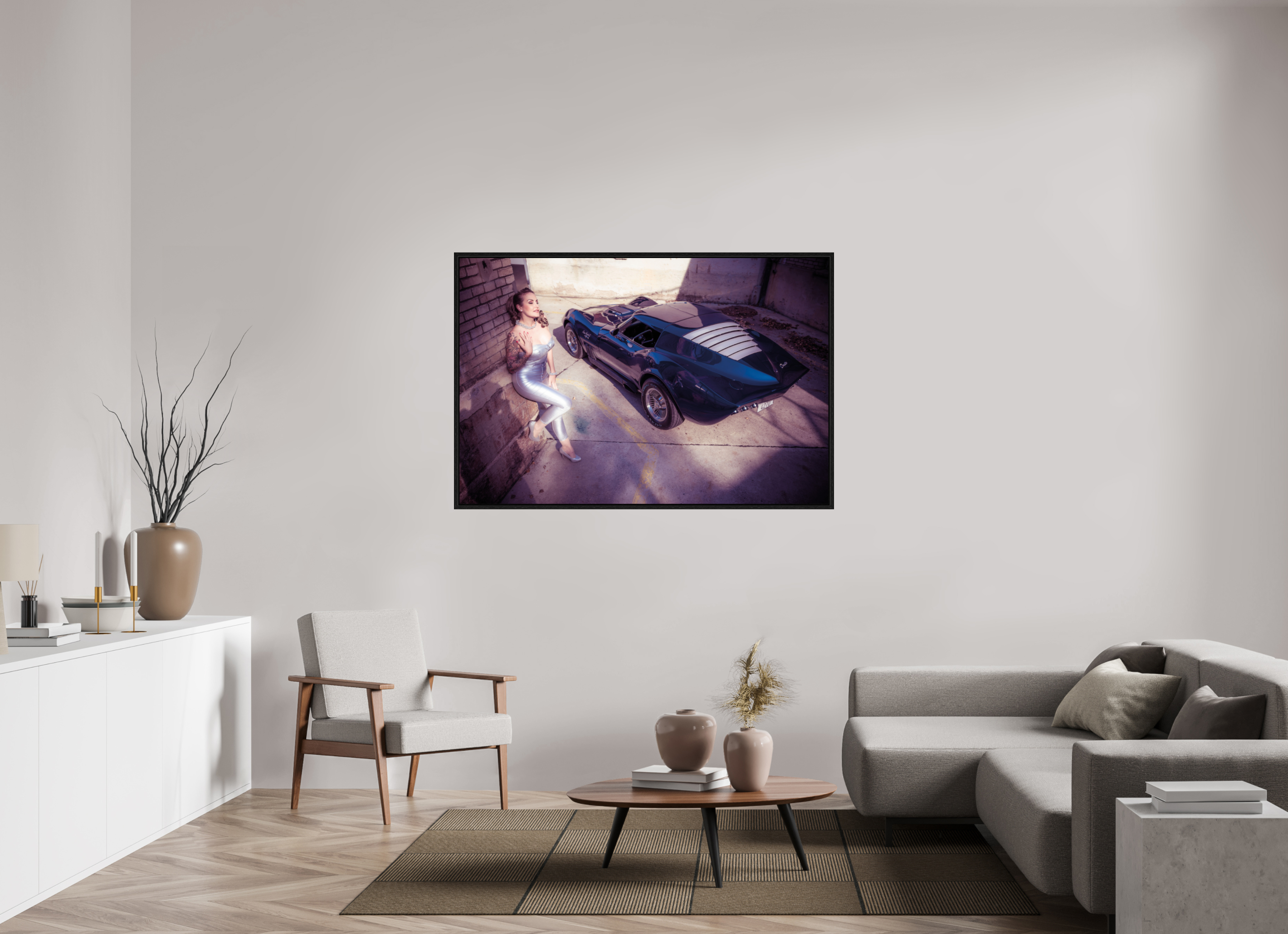 150 x 100 cm, Floater Frame Zoe Scarlett Maka Shark II
