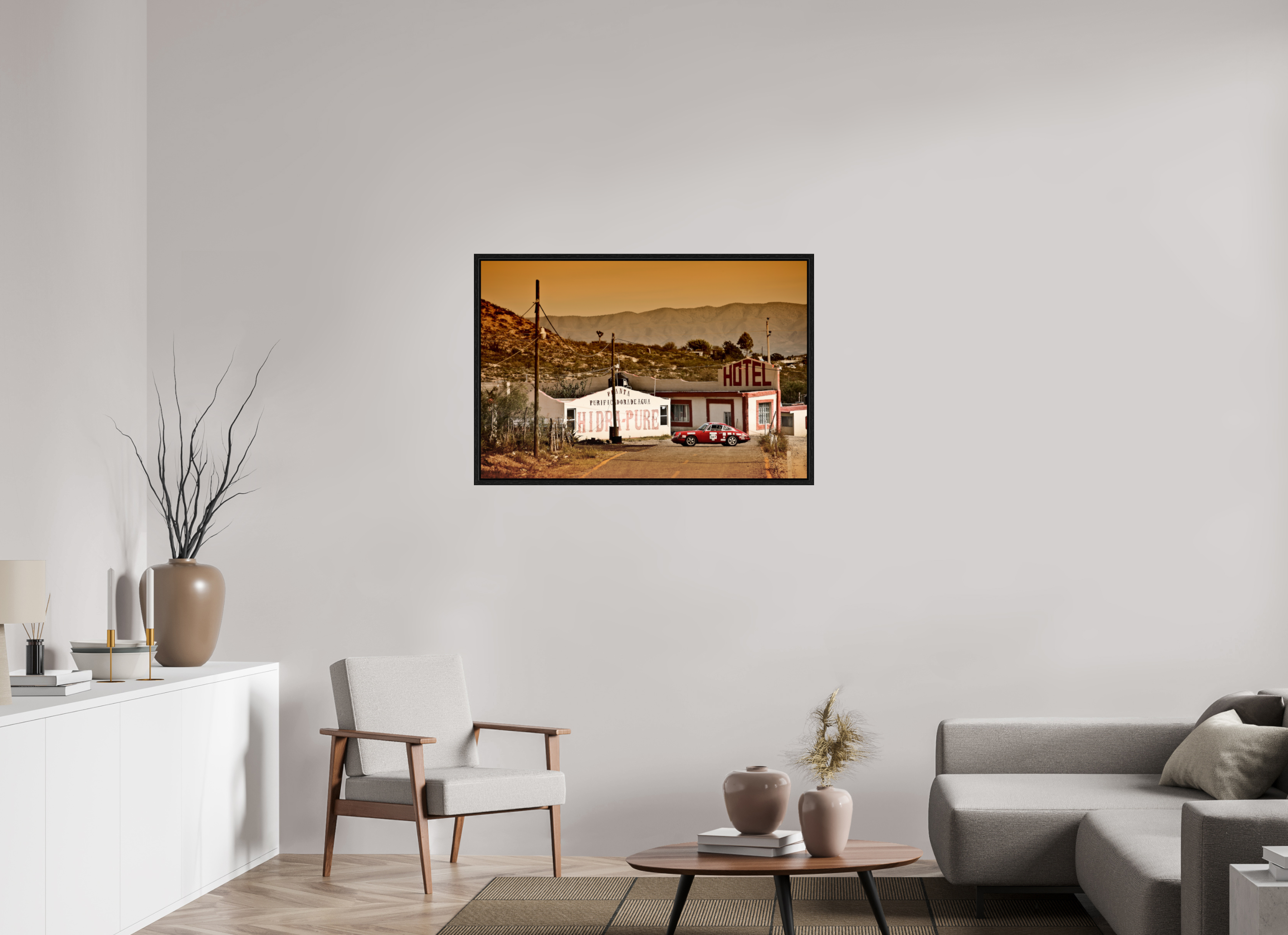 105 x 70 cm, Floater Frame Porsche 911 - La Carrera Panamericana