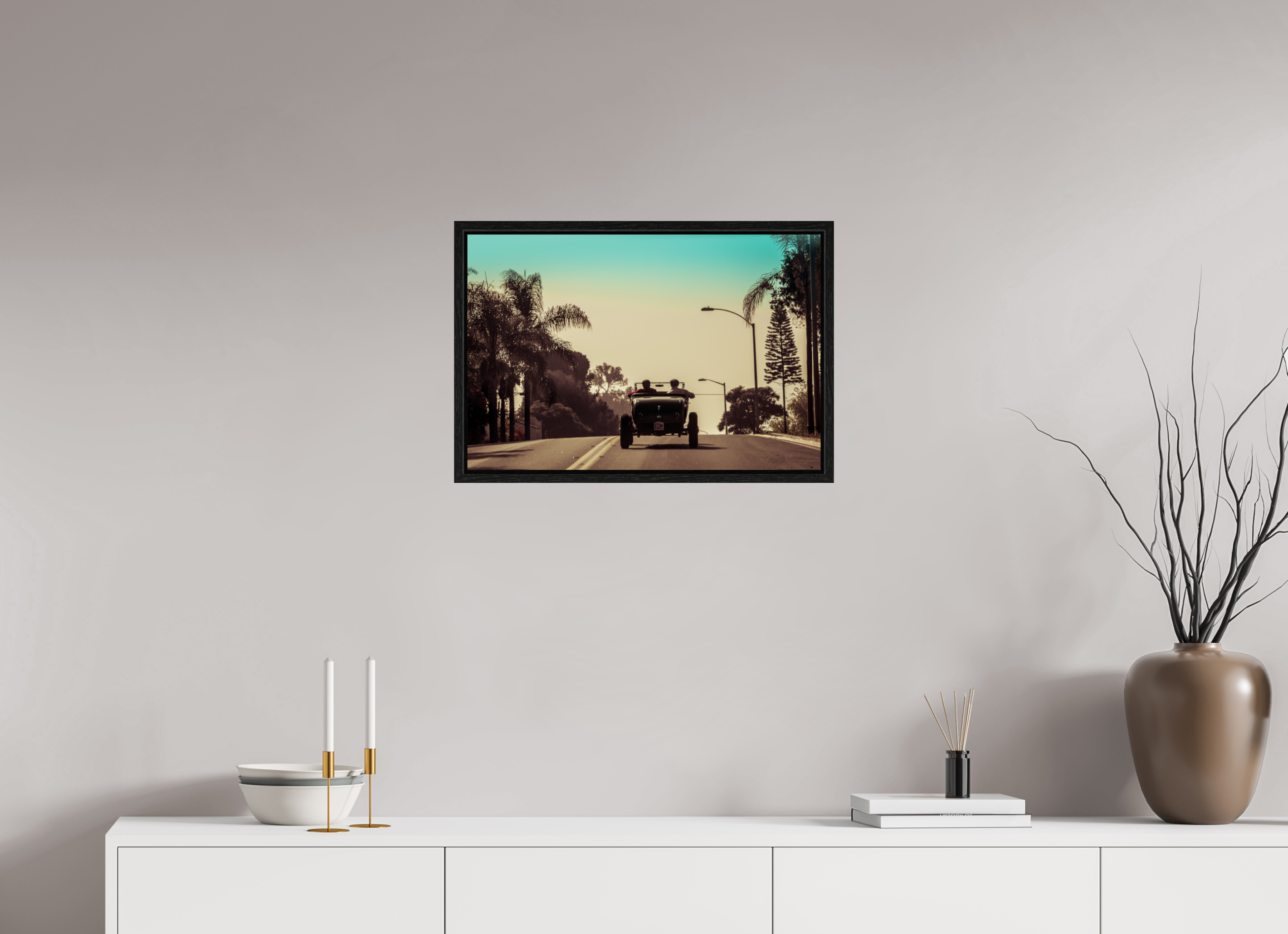 60 x 40 cm, Floater Frame Hot Rod Ridin' SoCal