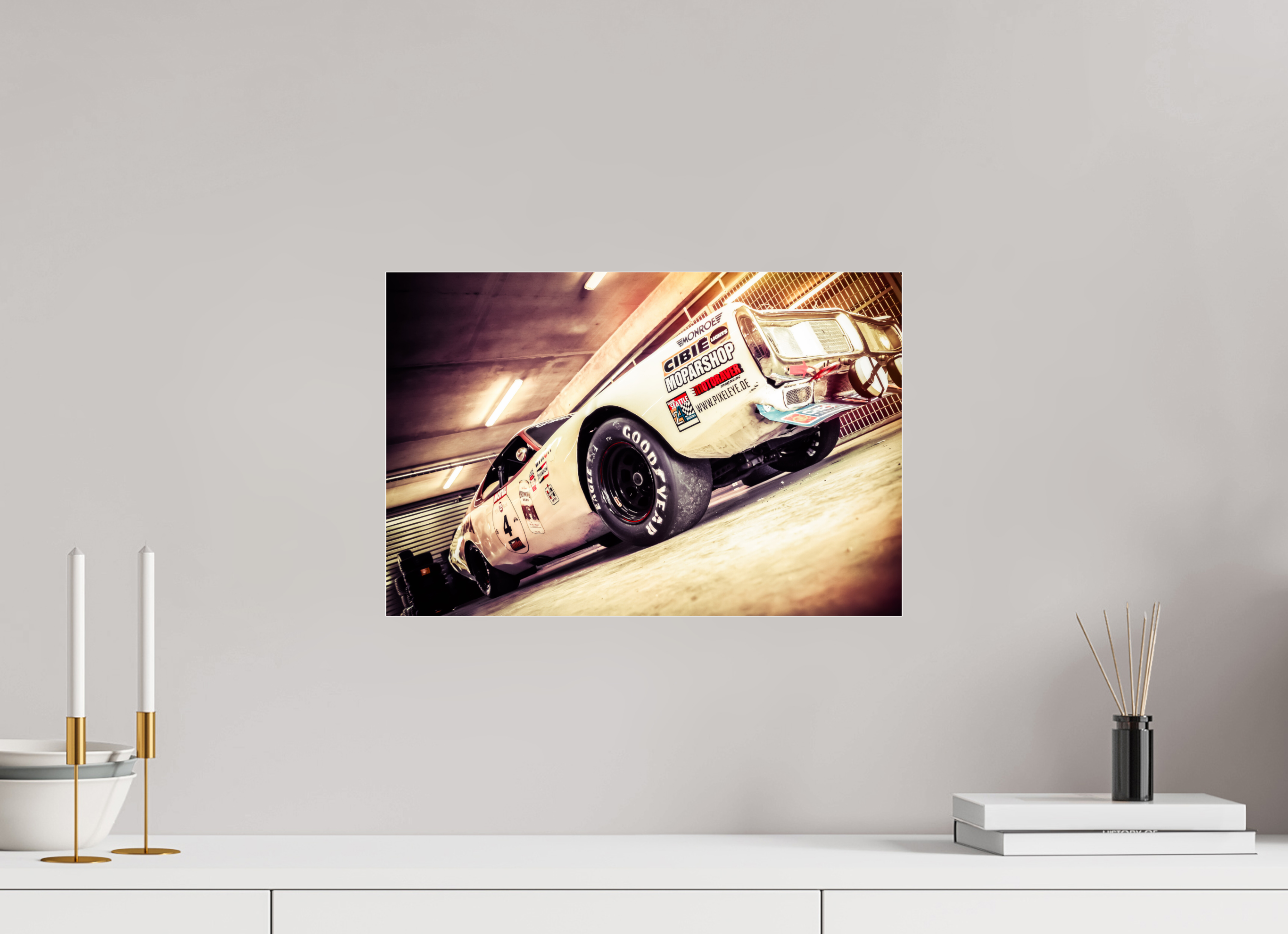 45 x 30 cm, Photo Print Under Acrylic Glass Le Mans 24 Heures du Mans Racing - Dodge Charger II