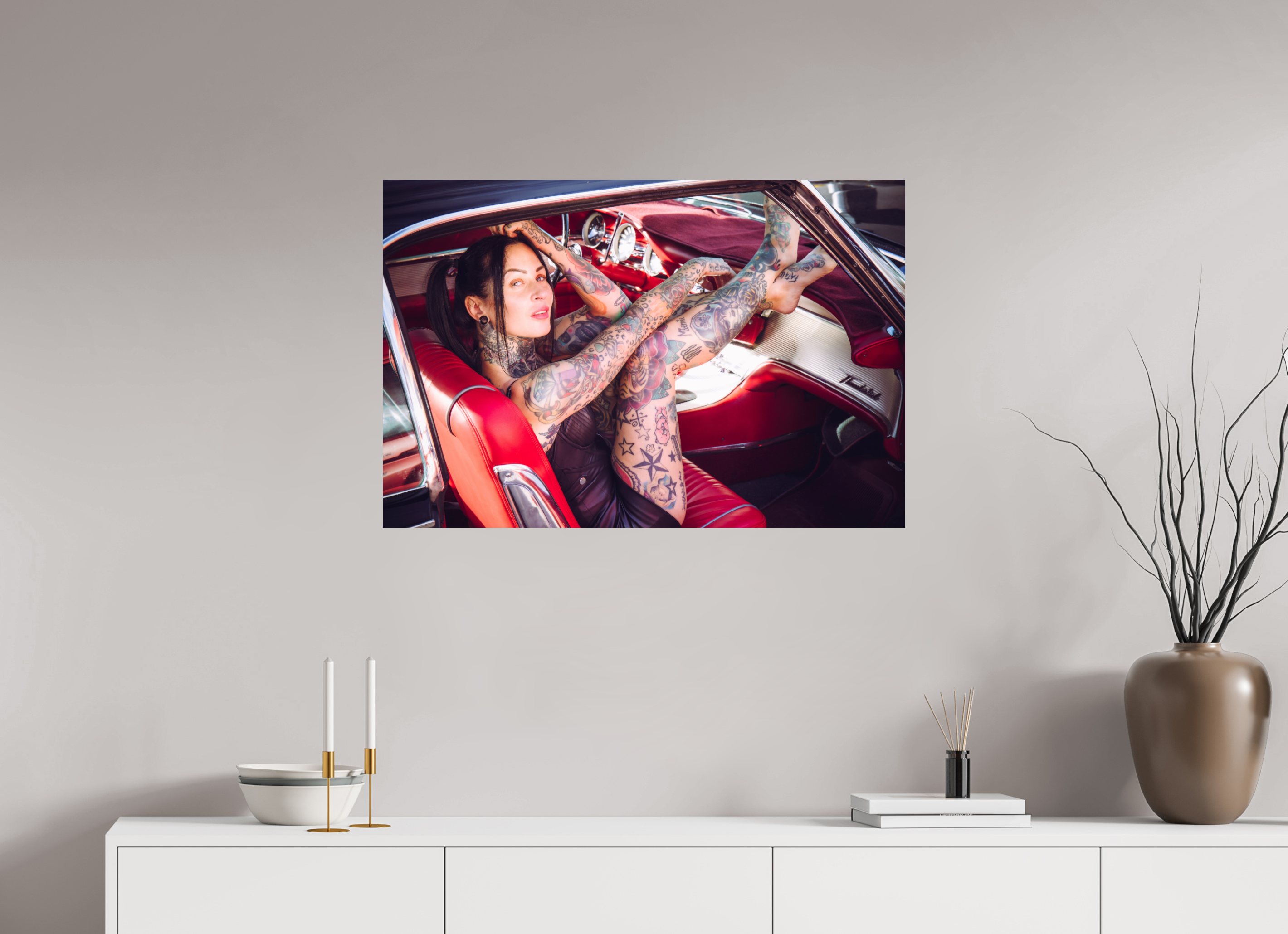 90 x 60 cm, Photo Print On Fuji Crystal DP II Femke Fatale Ford Thunderbird