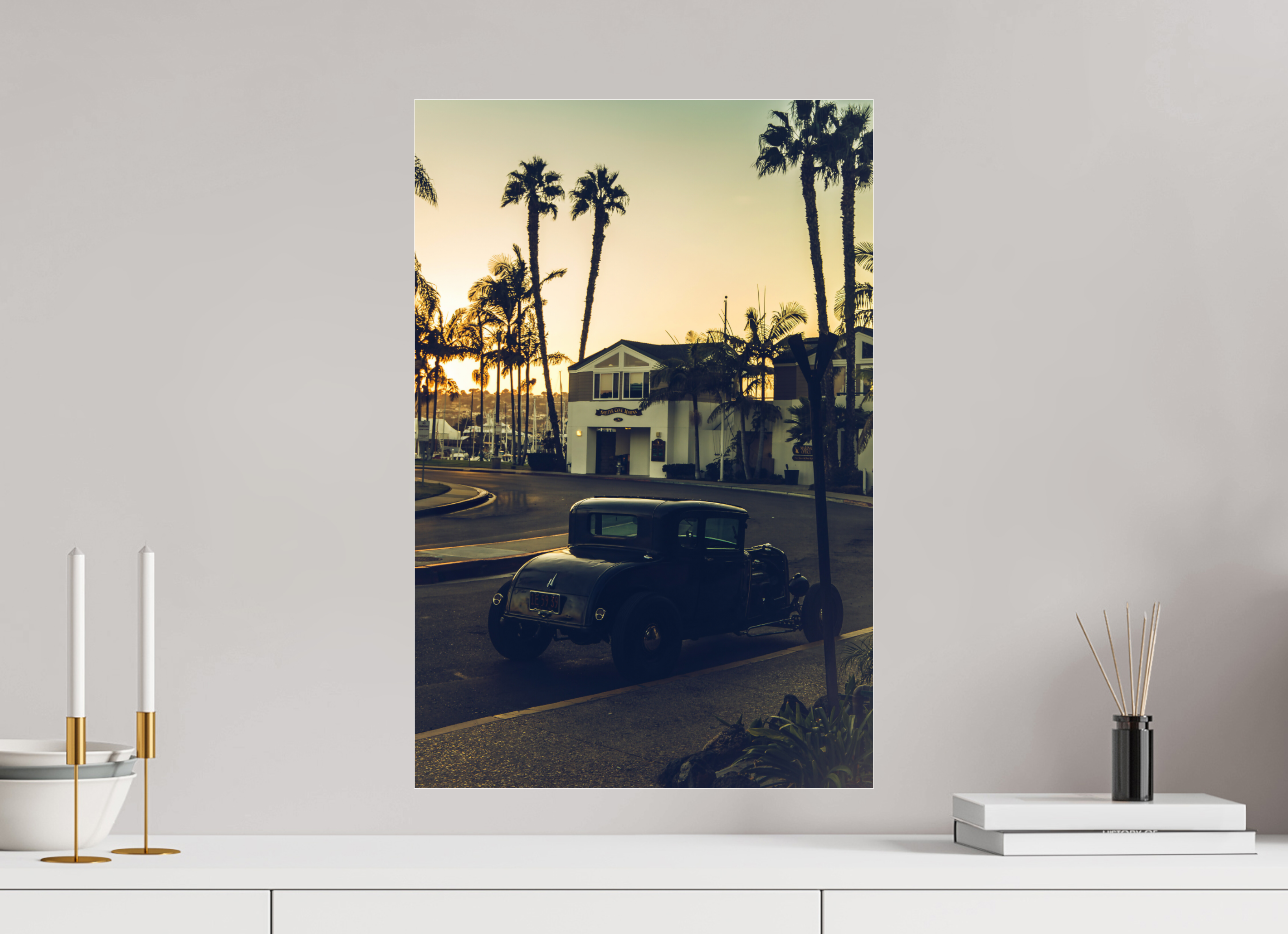 40 x 60 cm, Photo Print Under Acrylic Glass Black Hot Rod Bali Hai