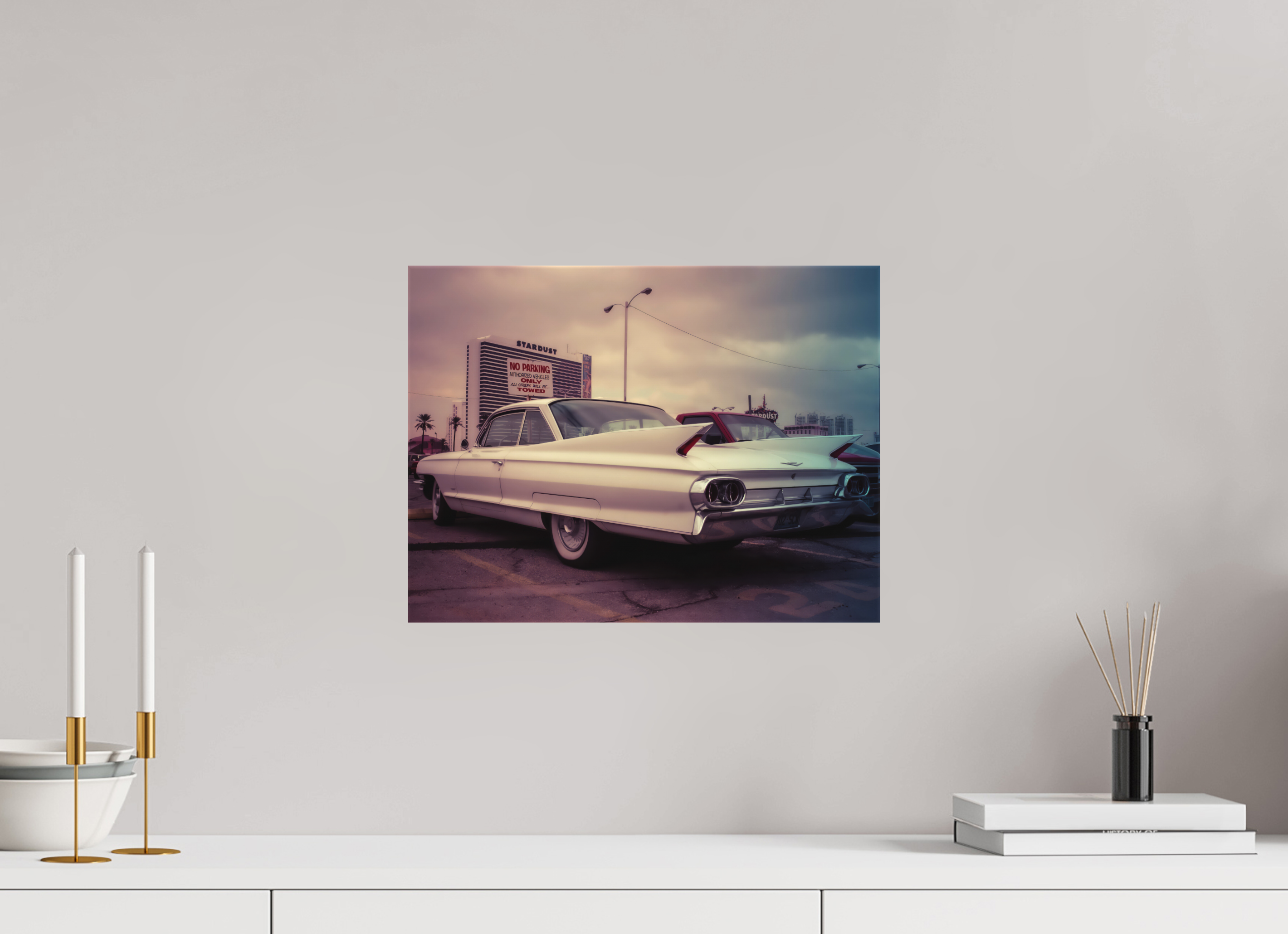 40 x 30 cm, Leinwand matt Vintage Las Vegas: Cadillac Stardust Hotel