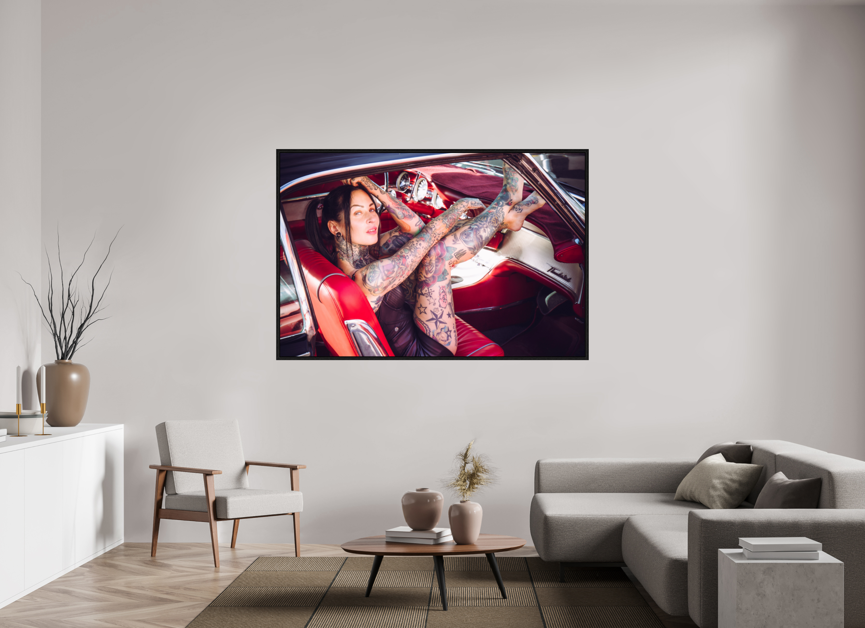 180 x 120 cm, Floater Frame Femke Fatale Ford Thunderbird