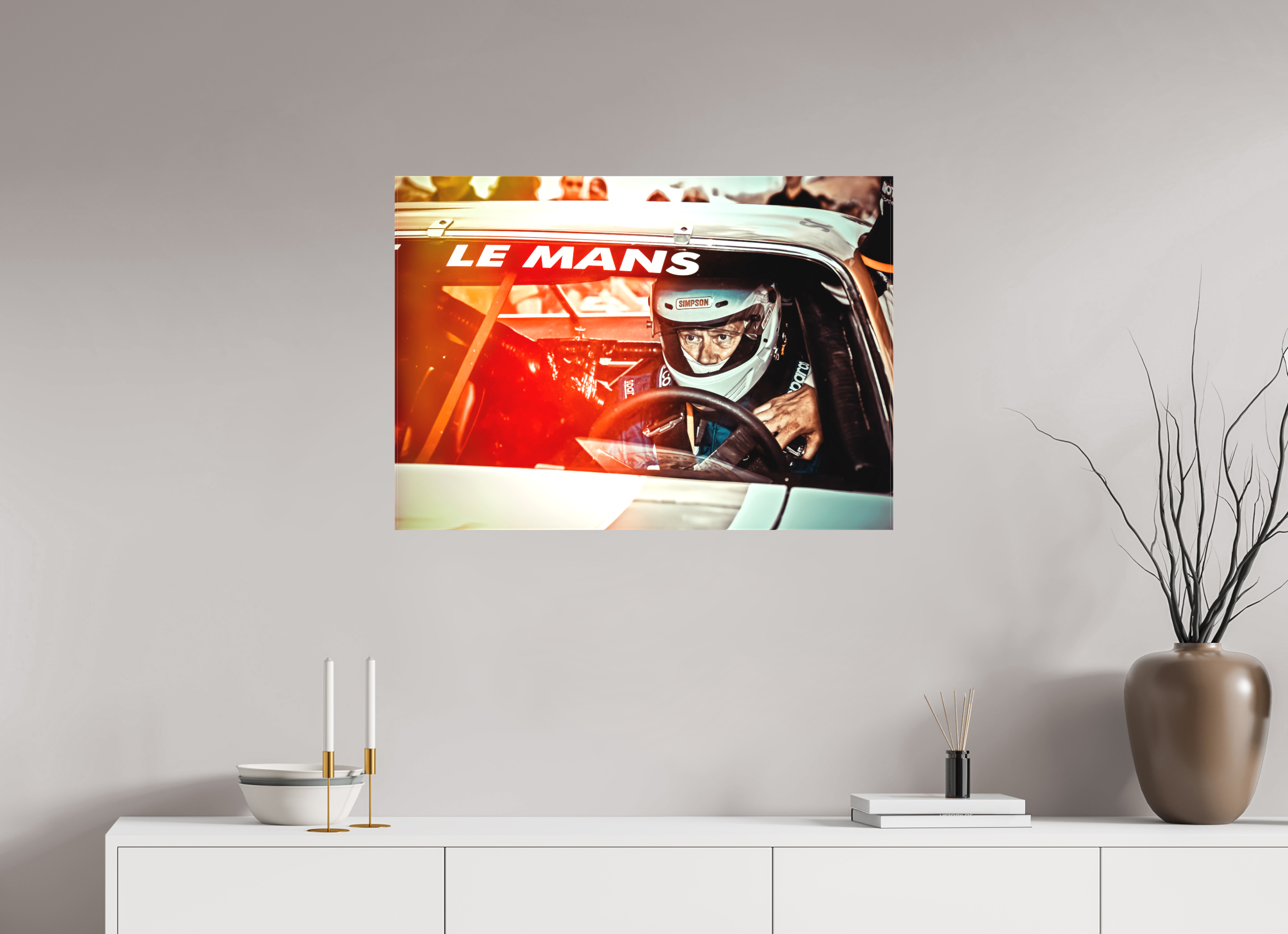 DIN A1 (84,1 x 59,4 cm), Leinwand matt Le Mans 24 Heures du Mans Racing - Dodge Charger