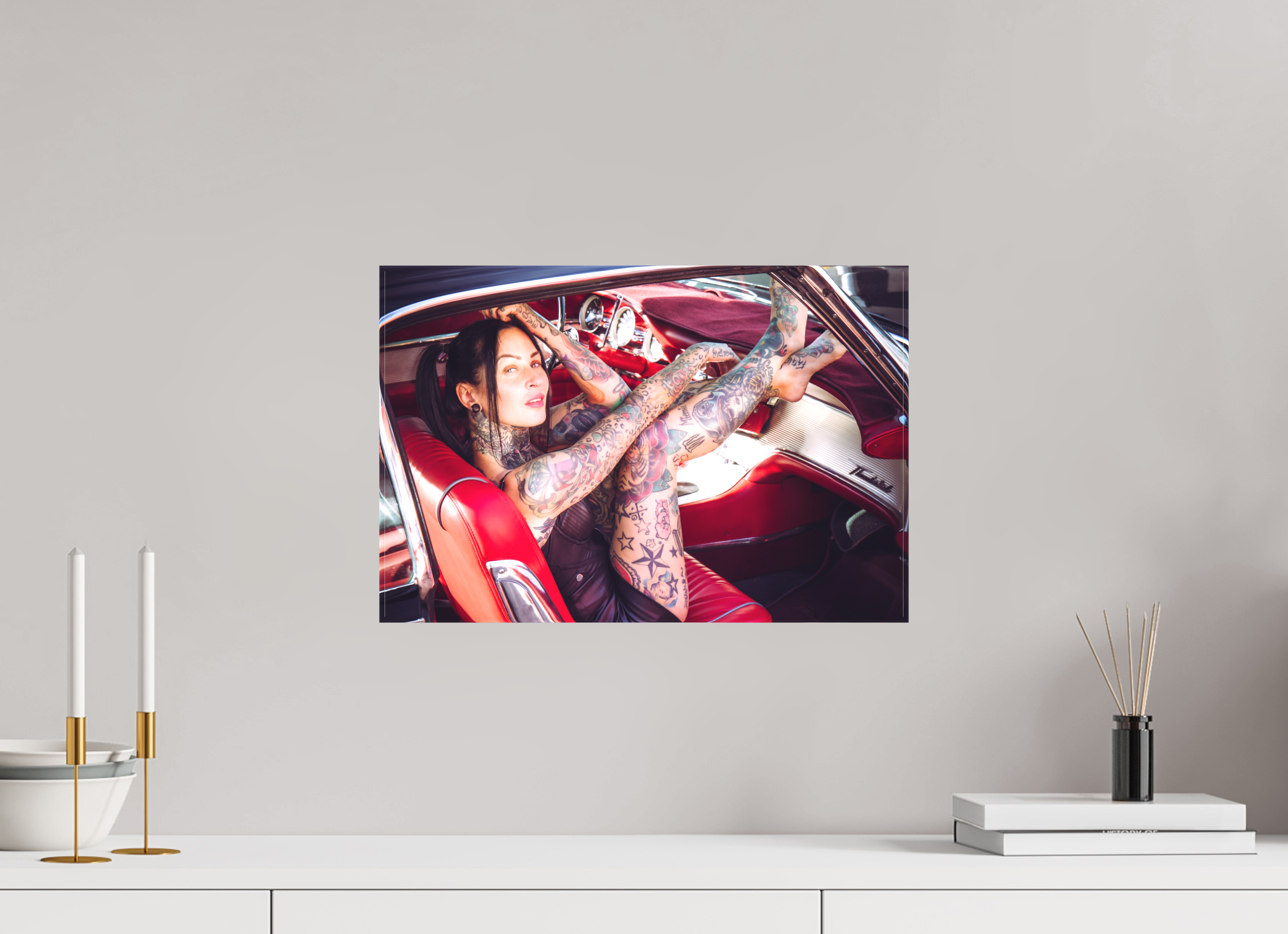 45 x 30 cm, Leinwand matt Femke Fatale Ford Thunderbird