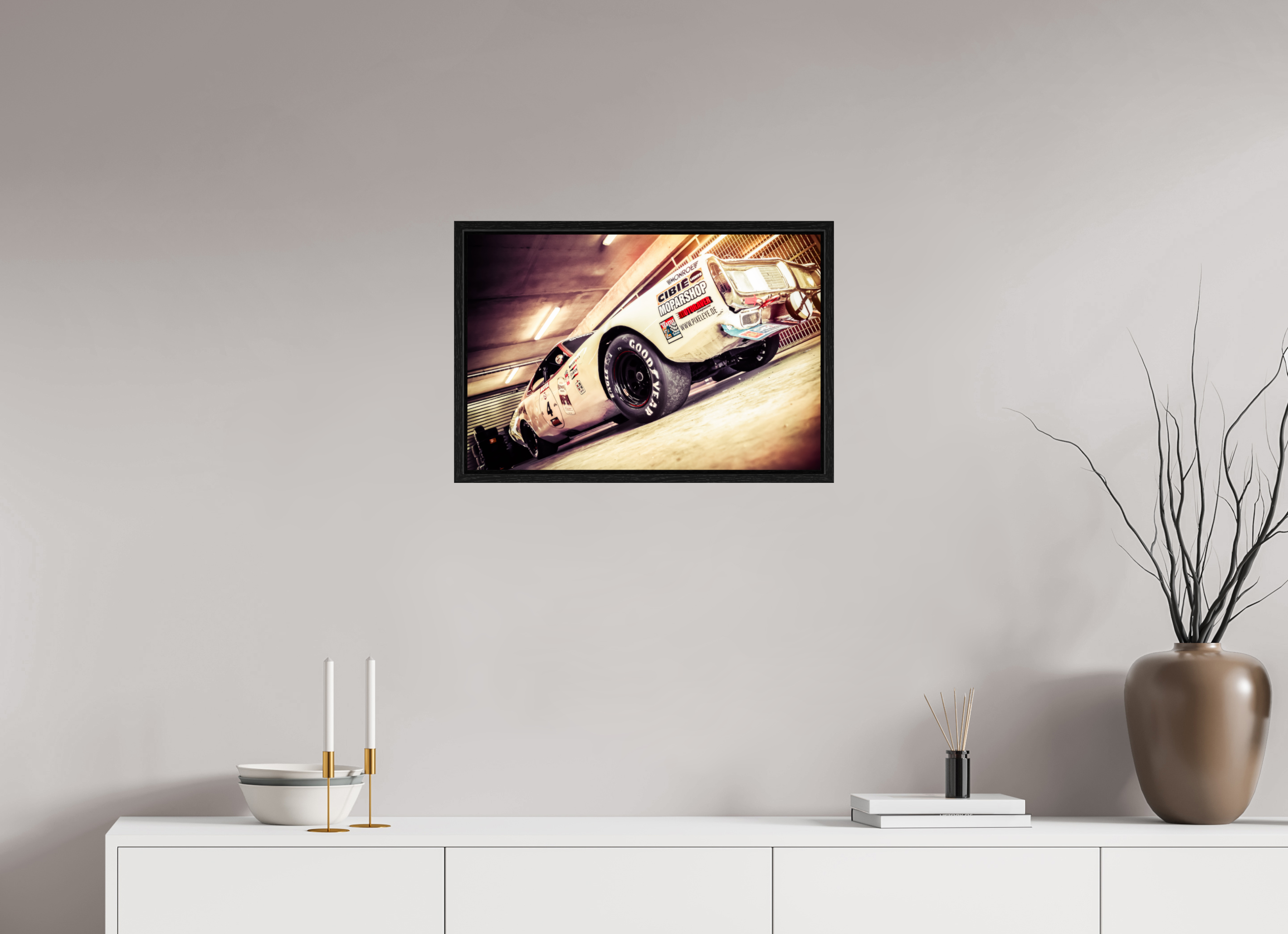 60 x 40 cm, Floater Frame Le Mans 24 Heures du Mans Racing - Dodge Charger II