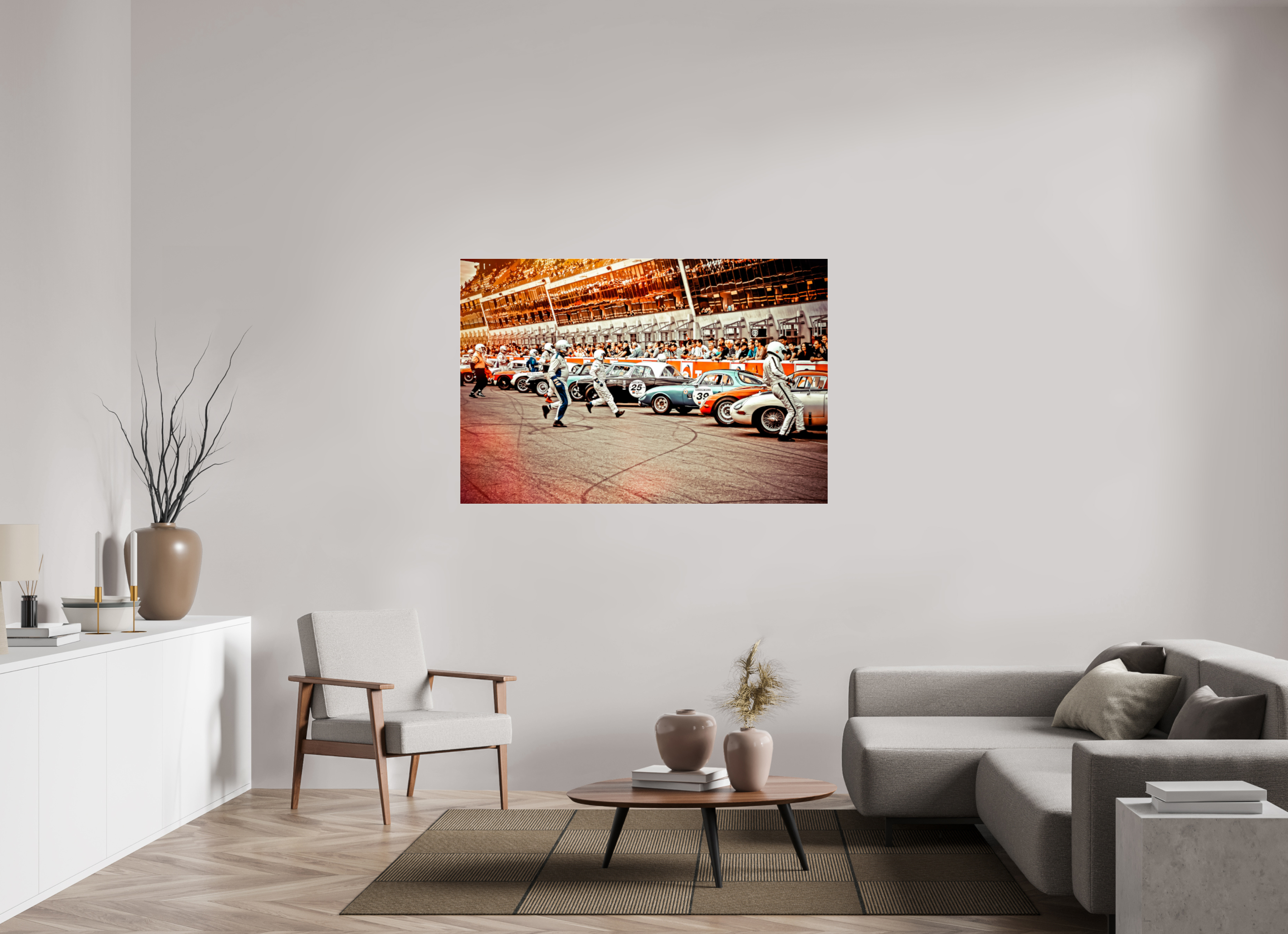 150 x 100 cm, Photo Print Under Acrylic Glass Le Mans - Start your Engines