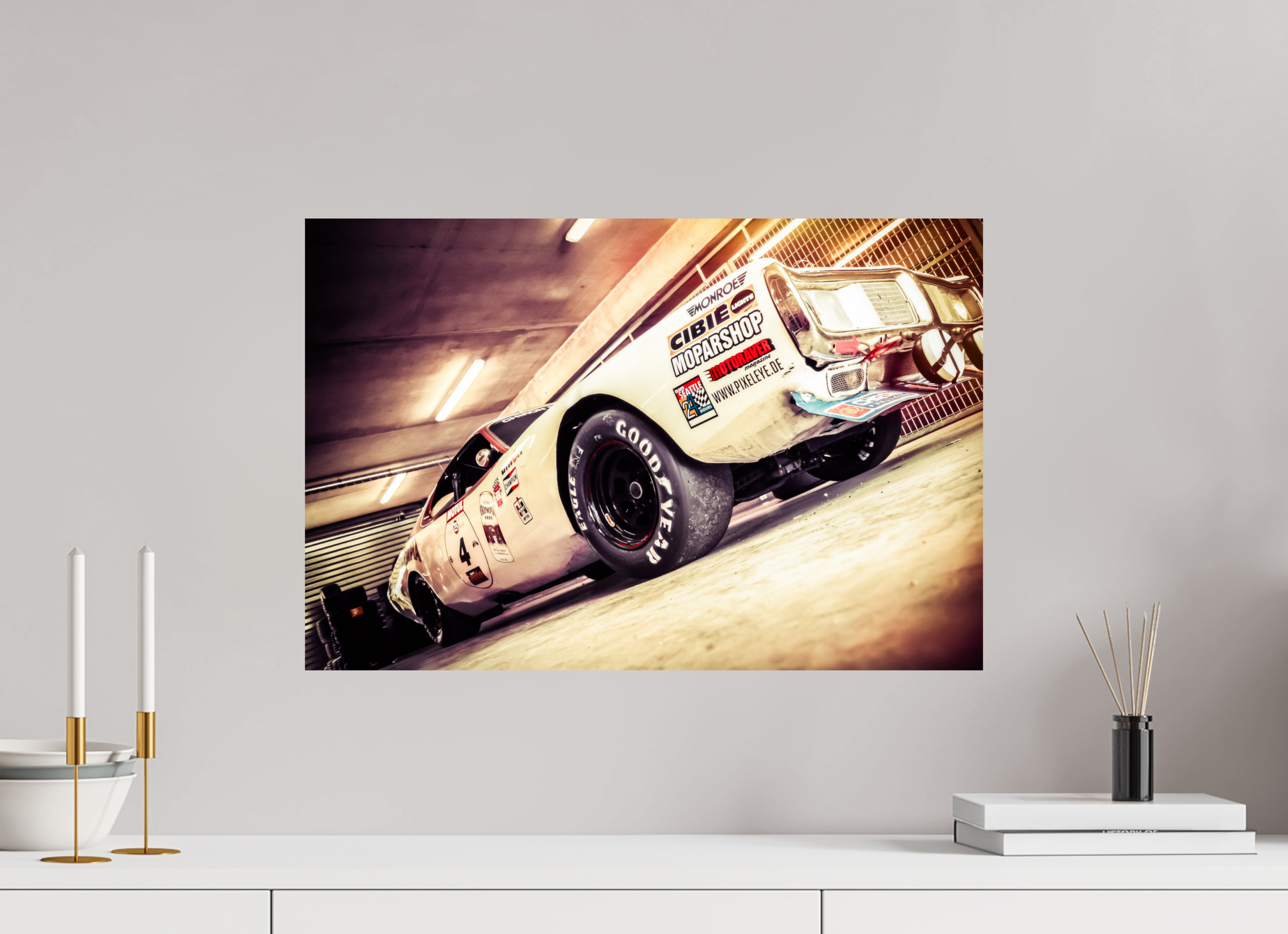 60 x 40 cm, Photo Print On Fuji Crystal DP II Le Mans 24 Heures du Mans Racing - Dodge Charger II