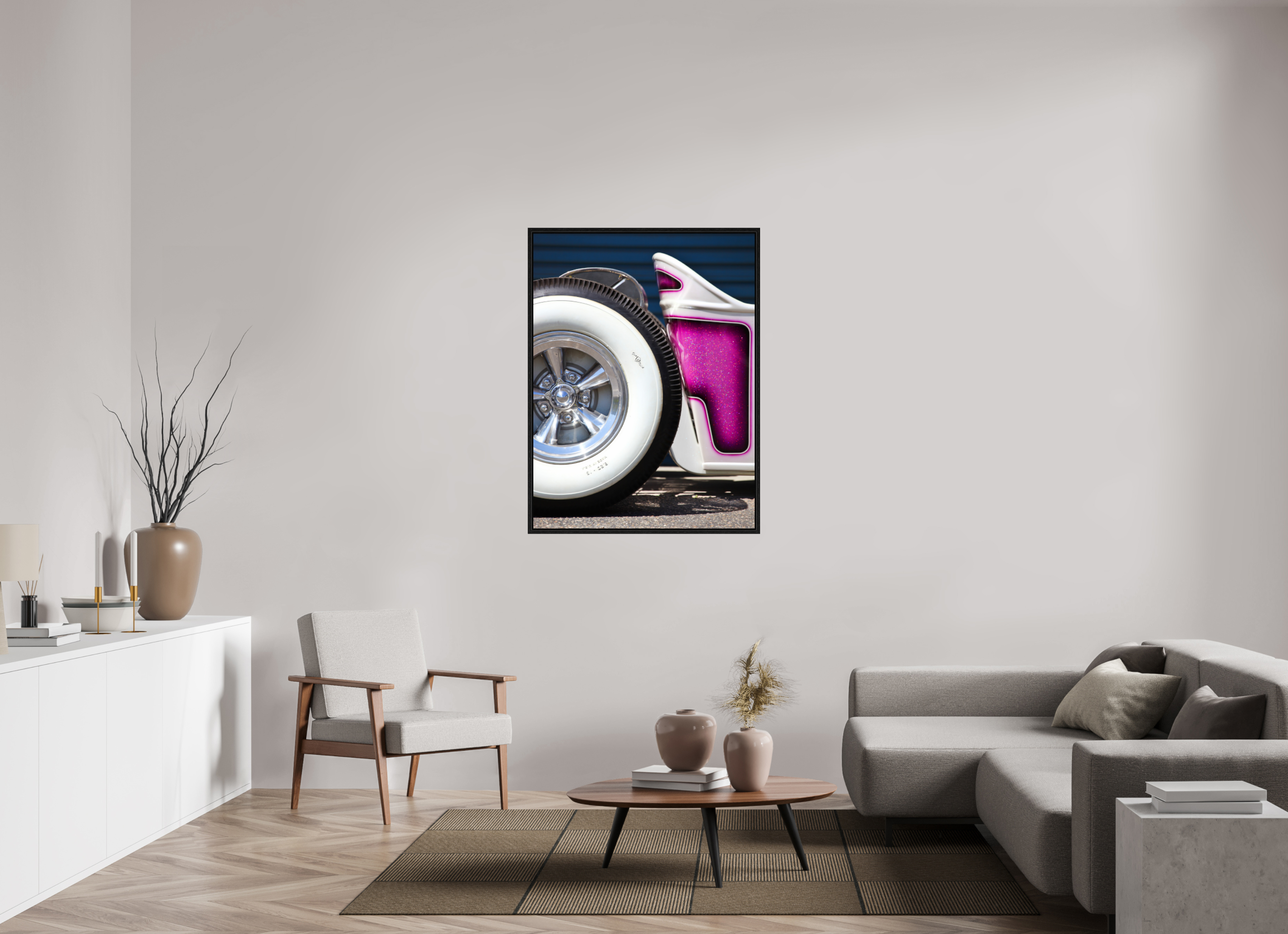 90 x 120 cm, Floater Frame Hot Rods: Singapore Sling