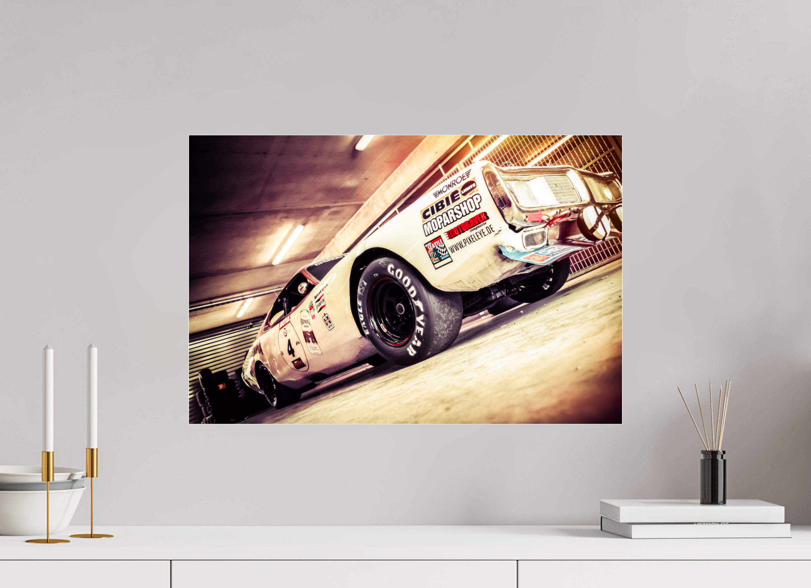 60 x 40 cm, Photo Print Under Acrylic Glass Le Mans 24 Heures du Mans Racing - Dodge Charger II