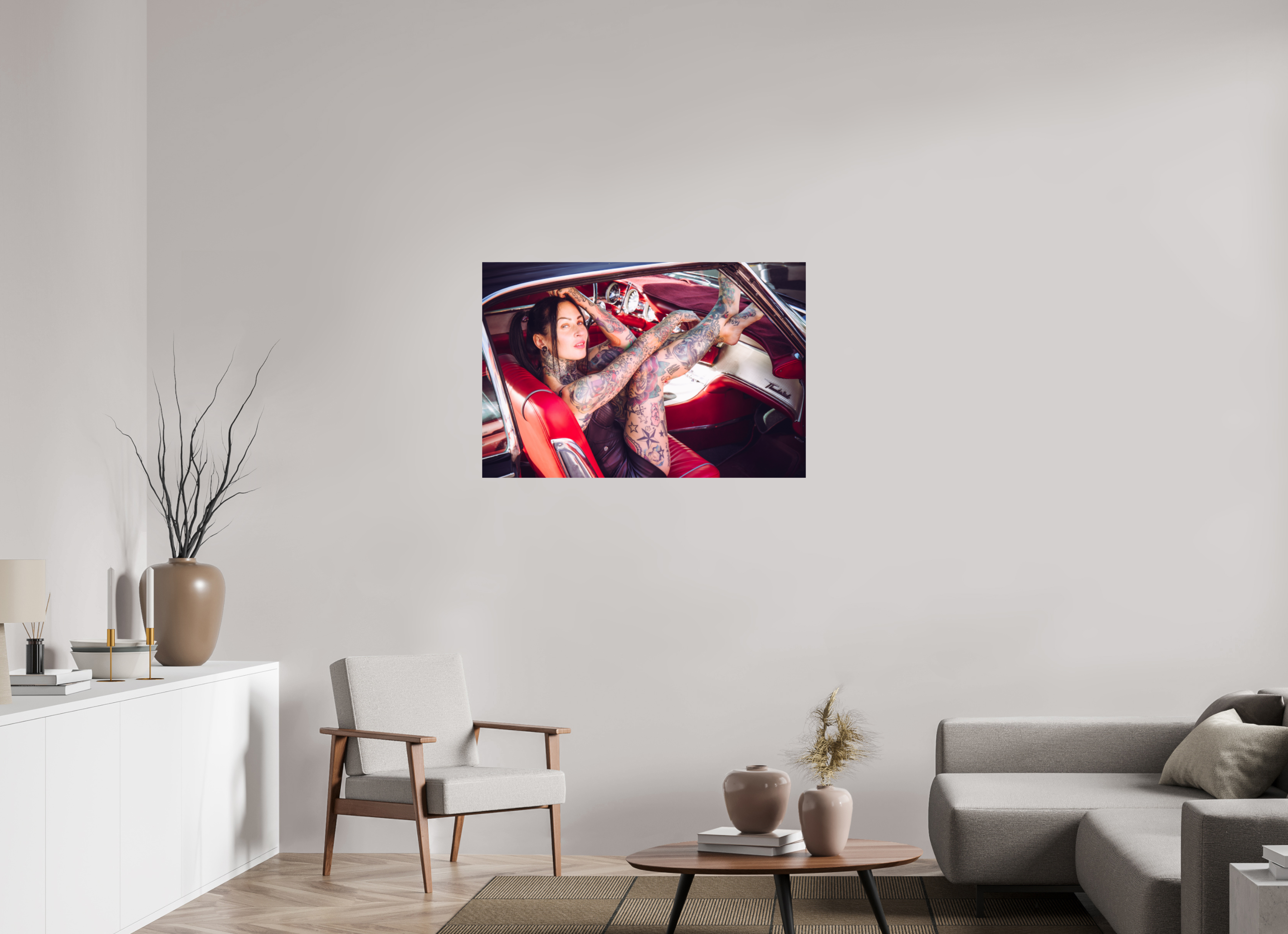 105 x 70 cm, Photo Print On Fuji Crystal DP II Femke Fatale Ford Thunderbird