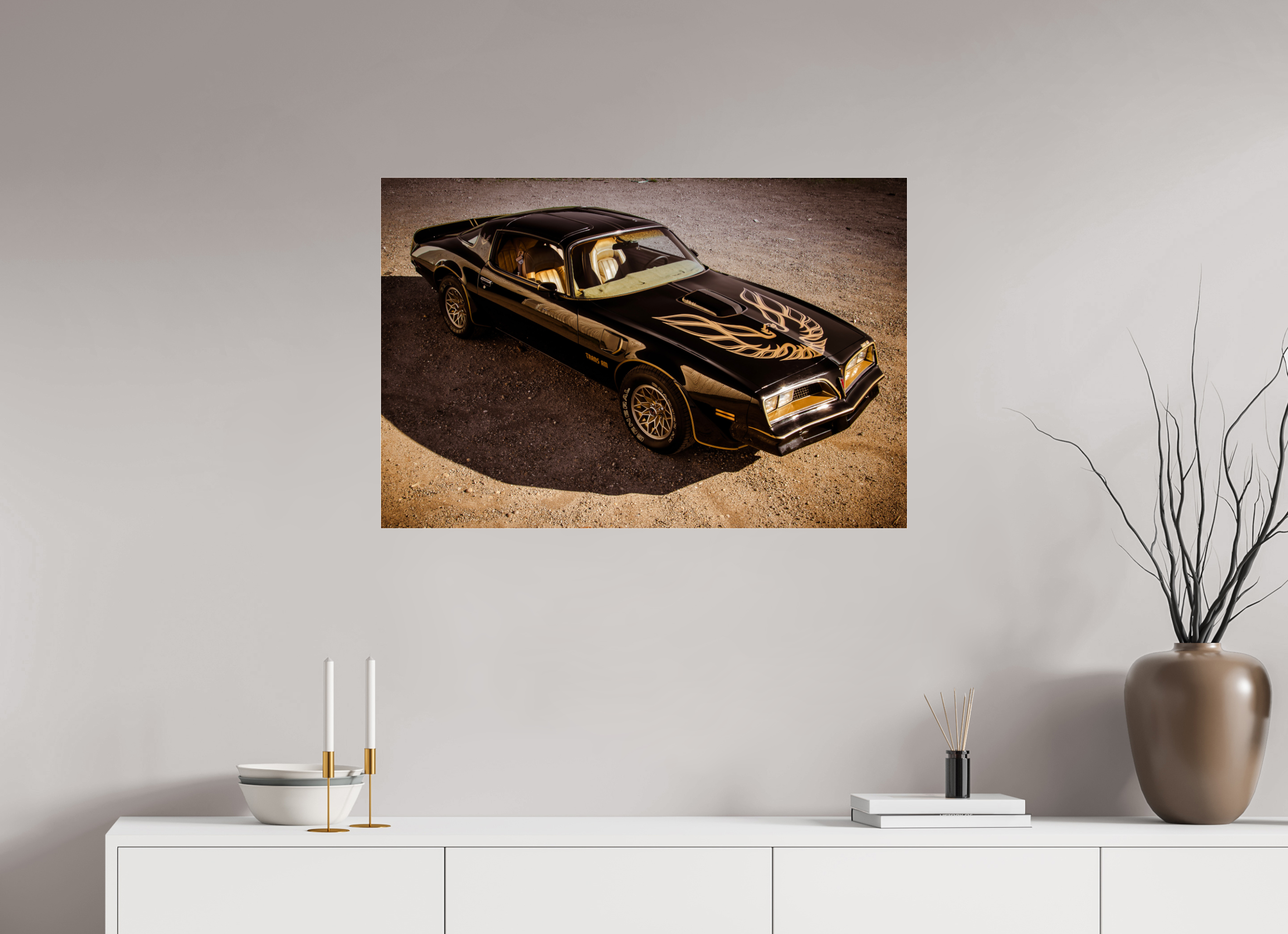 90 x 60 cm, Photo Print Under Acrylic Glass Pontiac Trans Am Firebird | Bandit
