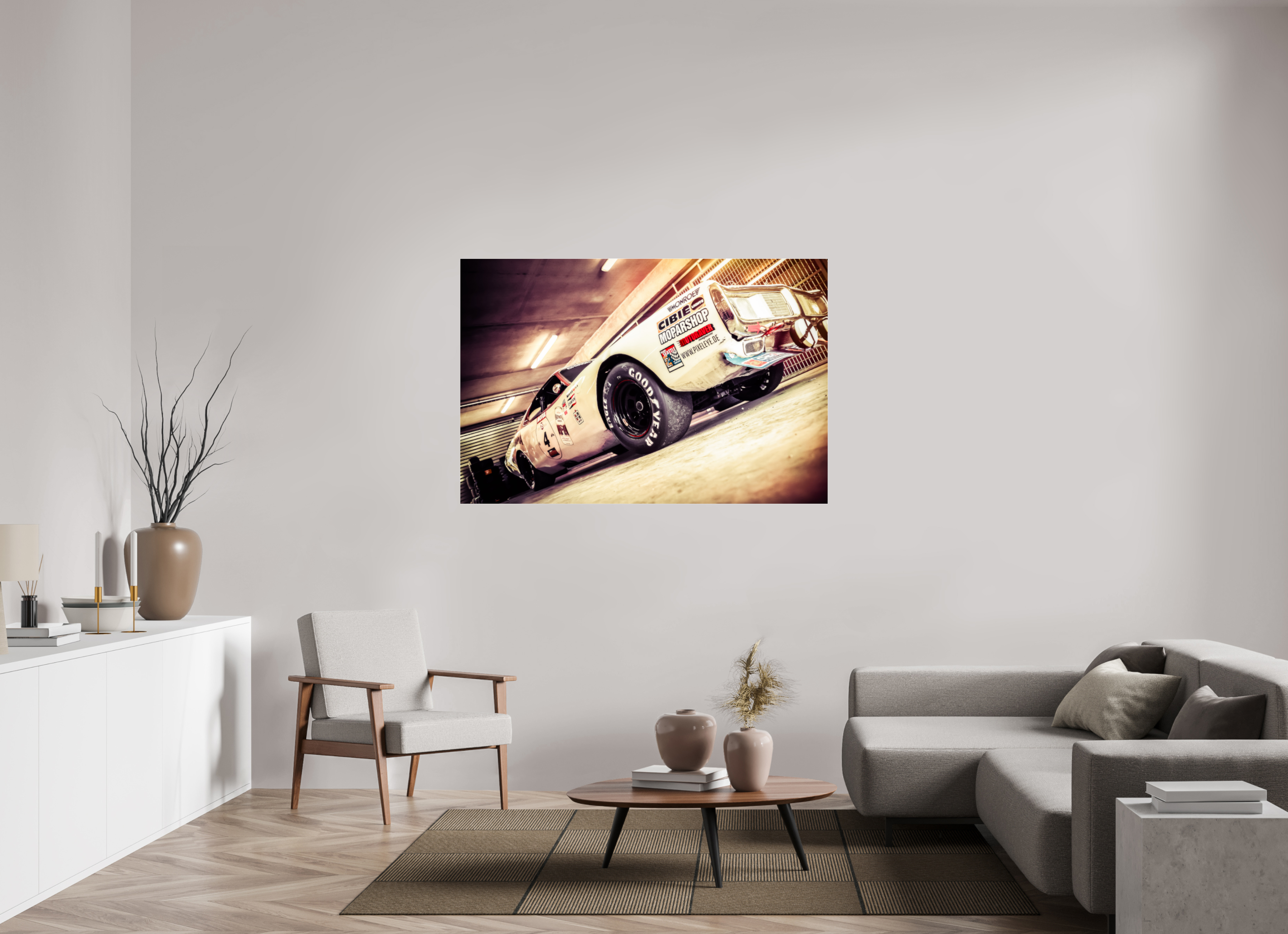 150 x 100 cm, Photo Print Under Acrylic Glass Le Mans 24 Heures du Mans Racing - Dodge Charger II